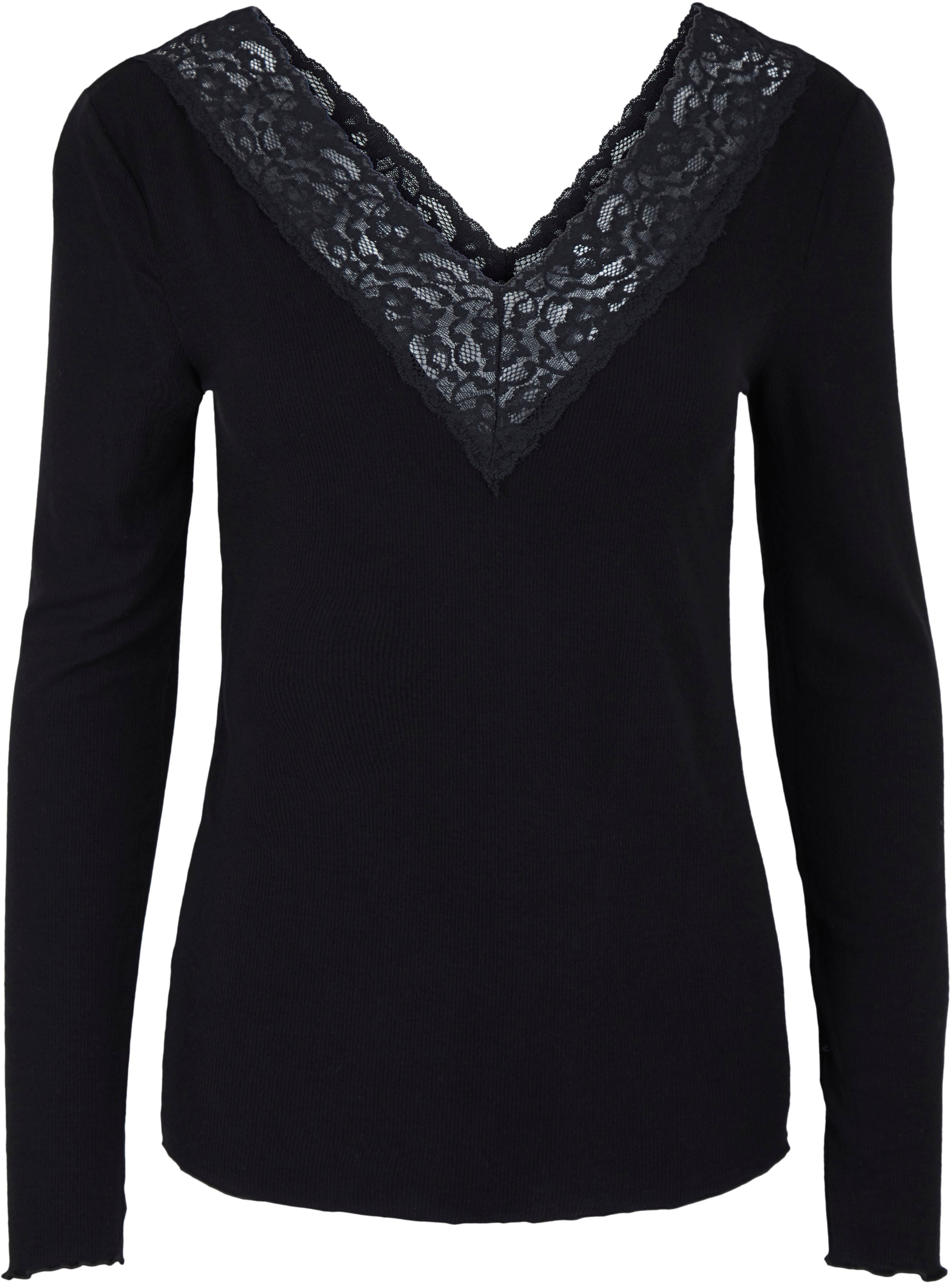 Image of pieces Langarmshirt »PCSIRI«, mit Spitzenkante am Ausschnitt bei Ackermann Versand Schweiz