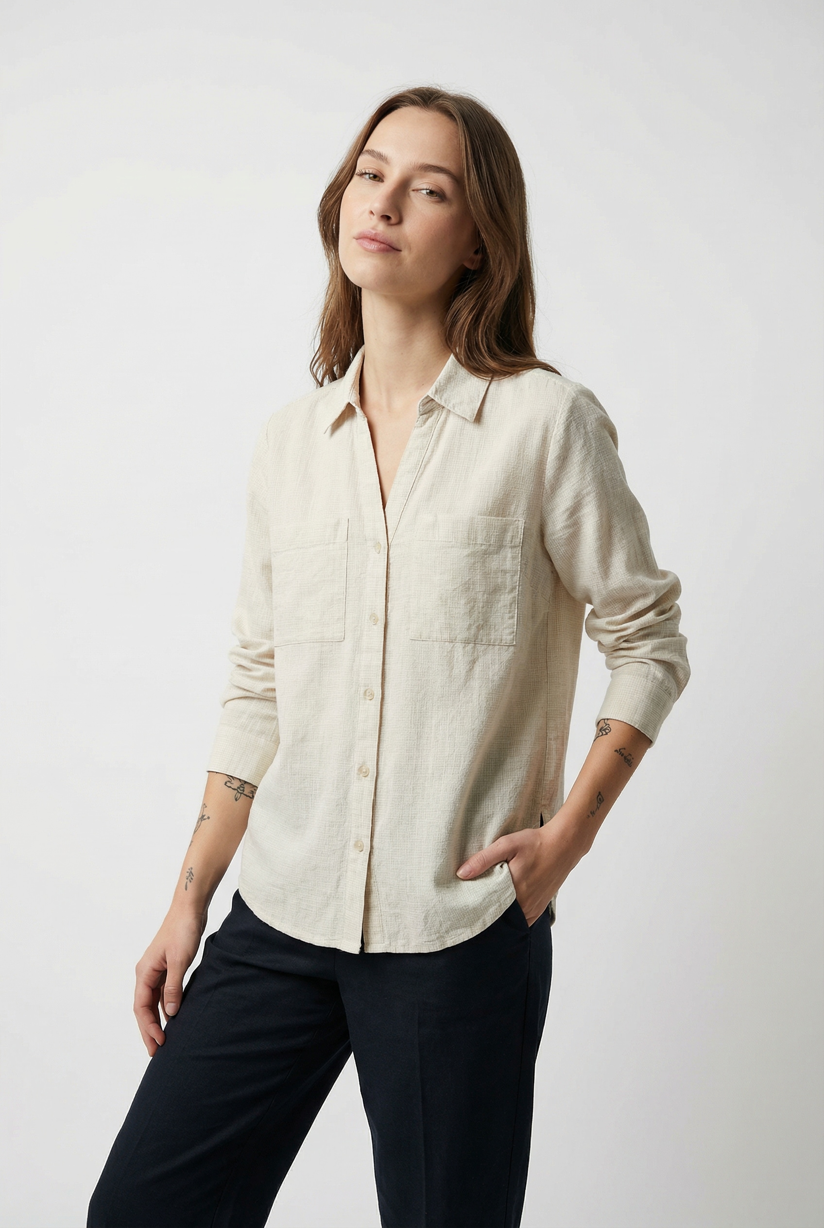 Vero Moda Langarmbluse »VMTHILDE LS SHIRT WVN NOOS« Baumwolle