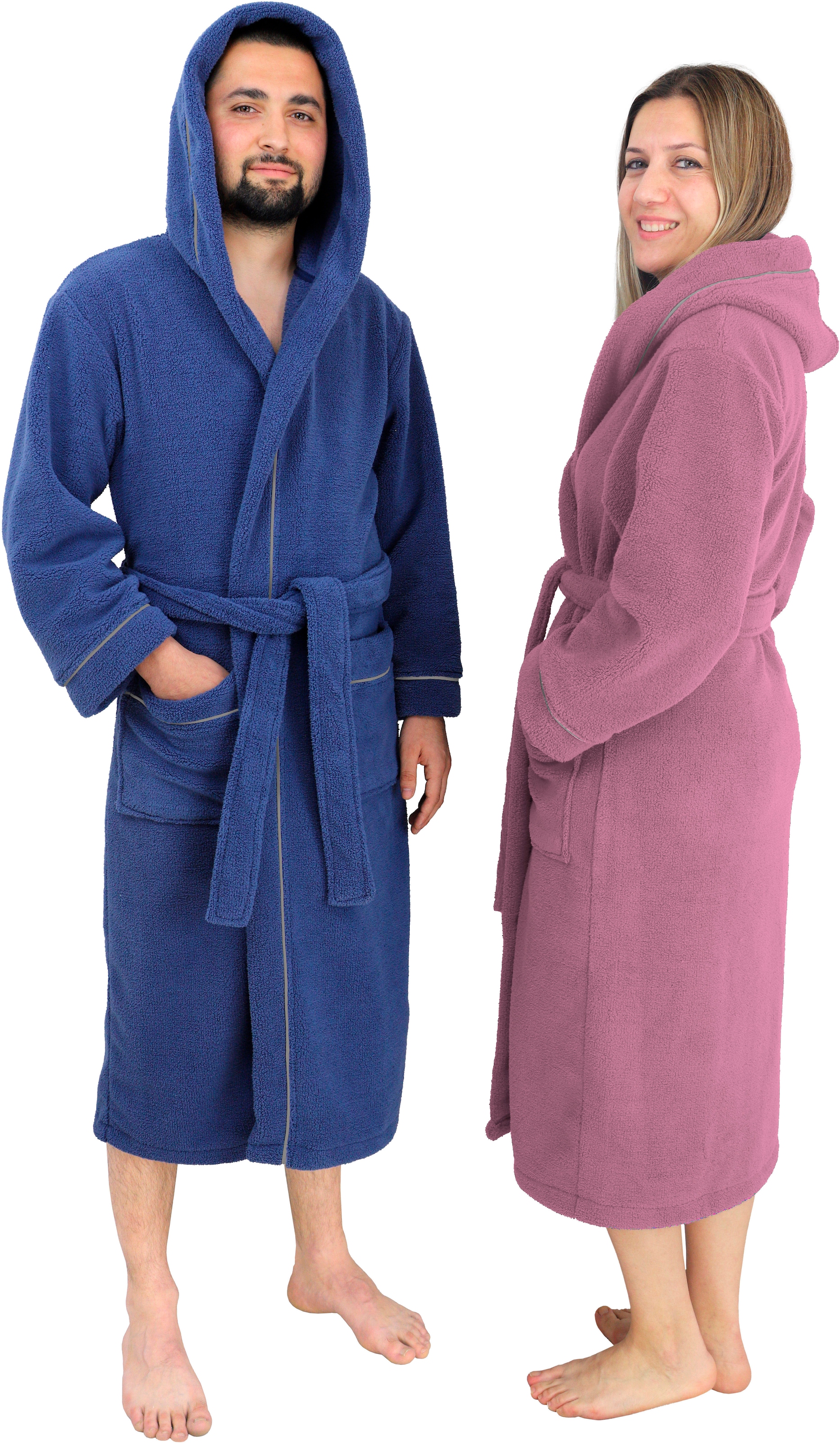 my home Unisex-Bademantel »Lillou, ideal für Sauna & Spa, Hotelbademantel, Morgenmantel«, (1 St.), kuschelig weicher Fleece, für Damen und Herren, XS-3XL