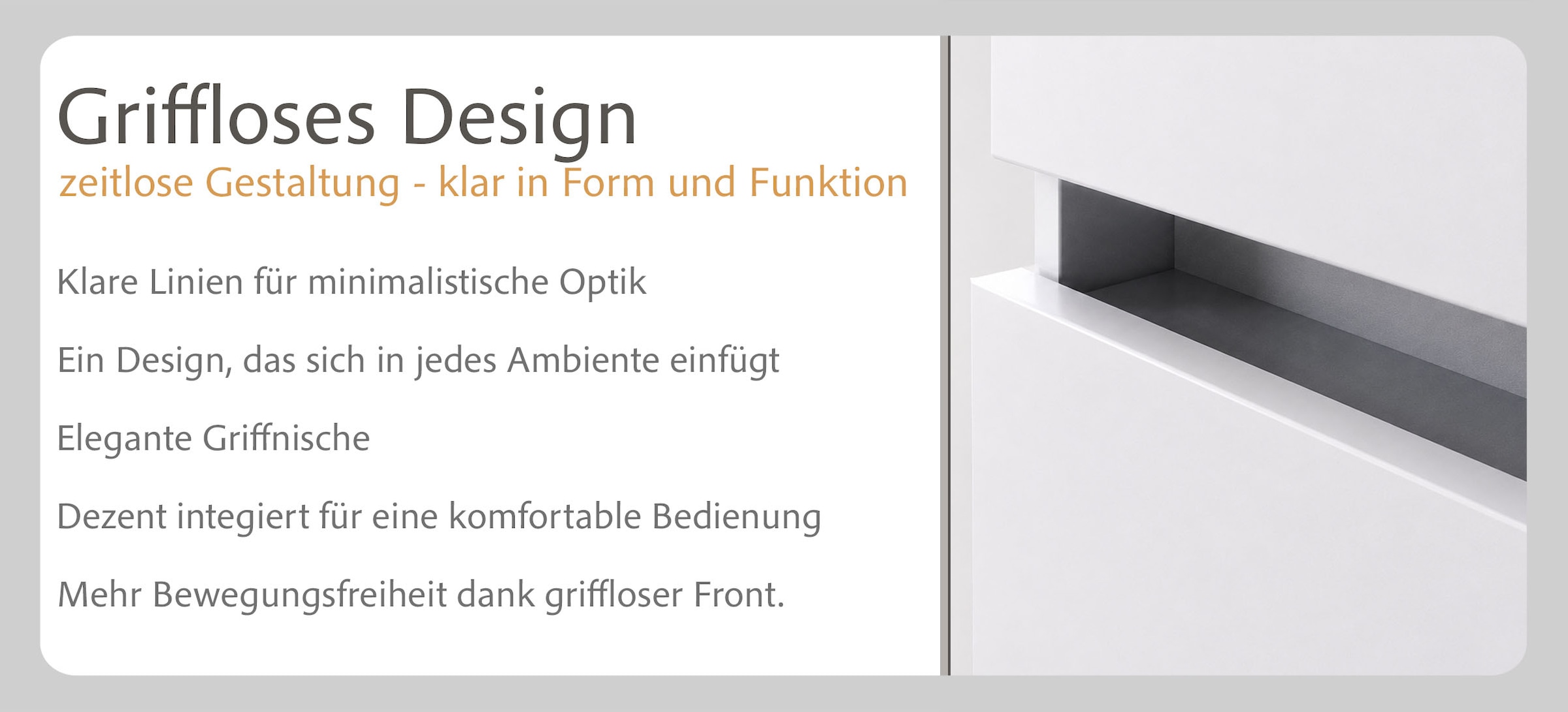 GOODproduct »BOZEN, Aufsatz-Waschtisch mit Keramkbecken« Aufsatz-Keramkibecken, grifflose Front