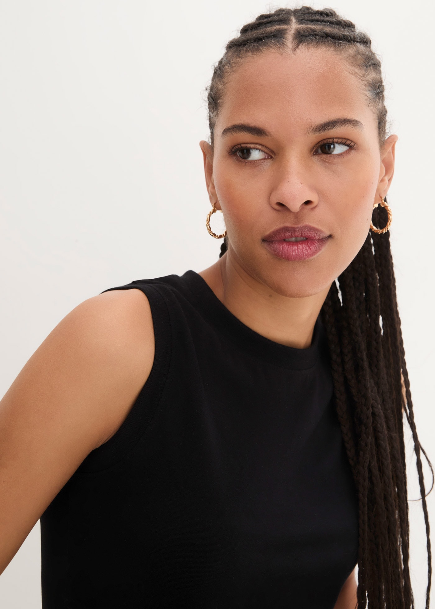 bonprix Shirttop »Tanktop mit reiner Baumwolle« Tanktop hochgeschlossen