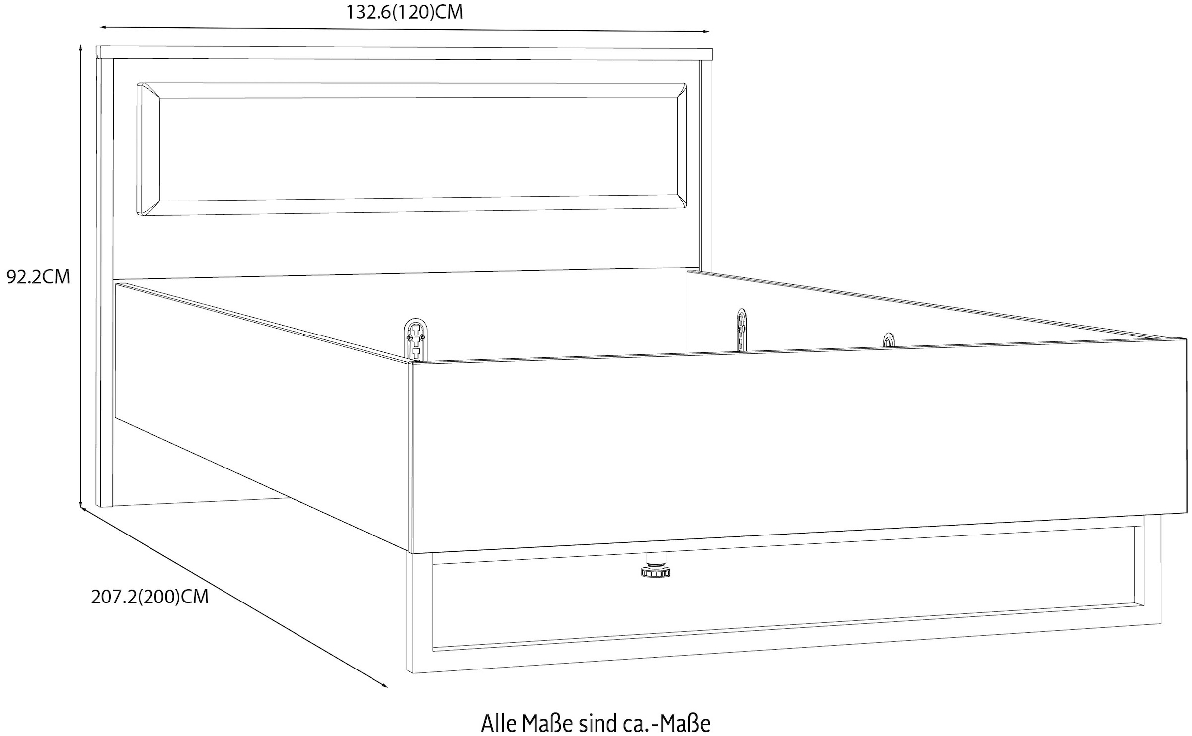 FORTE Bett mit Metallkufe