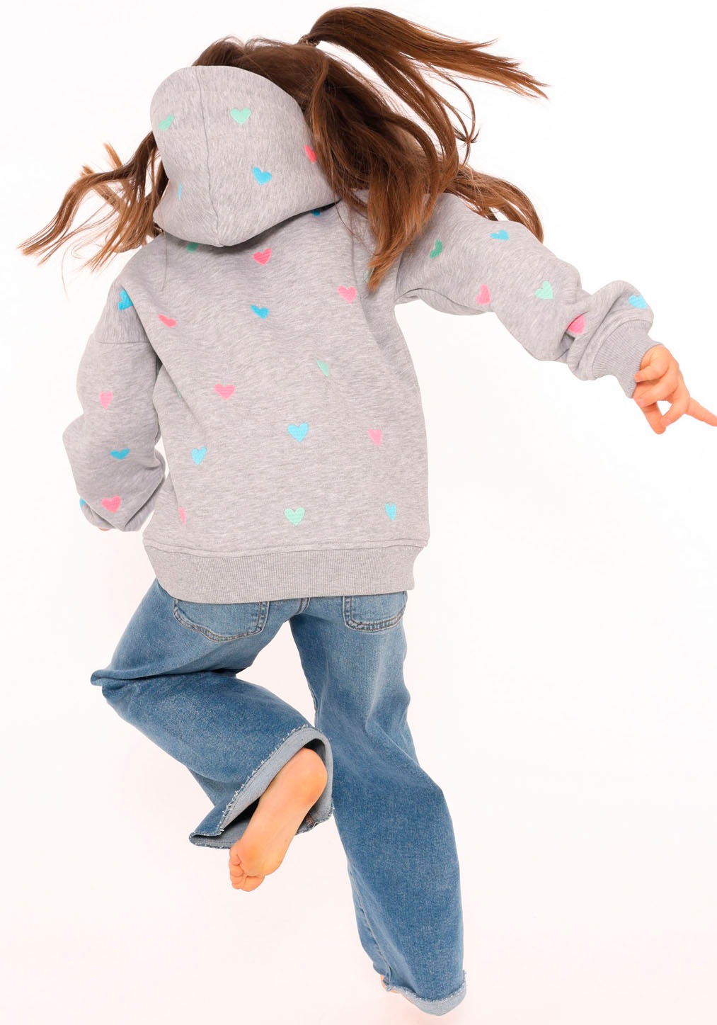 Zwillingsherz Hoodie »"Hearts" Kids«, mit gestickten Herzen allover für Mädchen