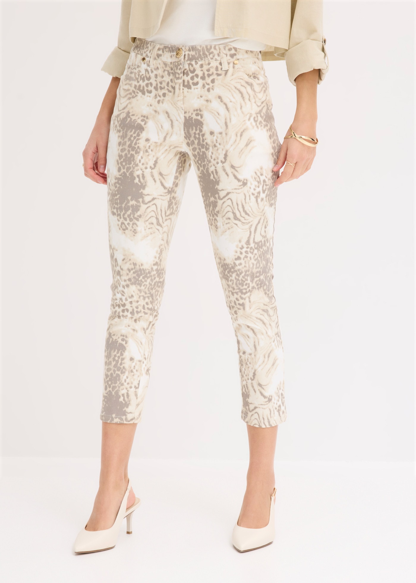 Image of bonprix 7/8-Hose Slim Fit Passform, 7/8-Länge, Five-Pocket-Design, mit Gürtelschlaufen