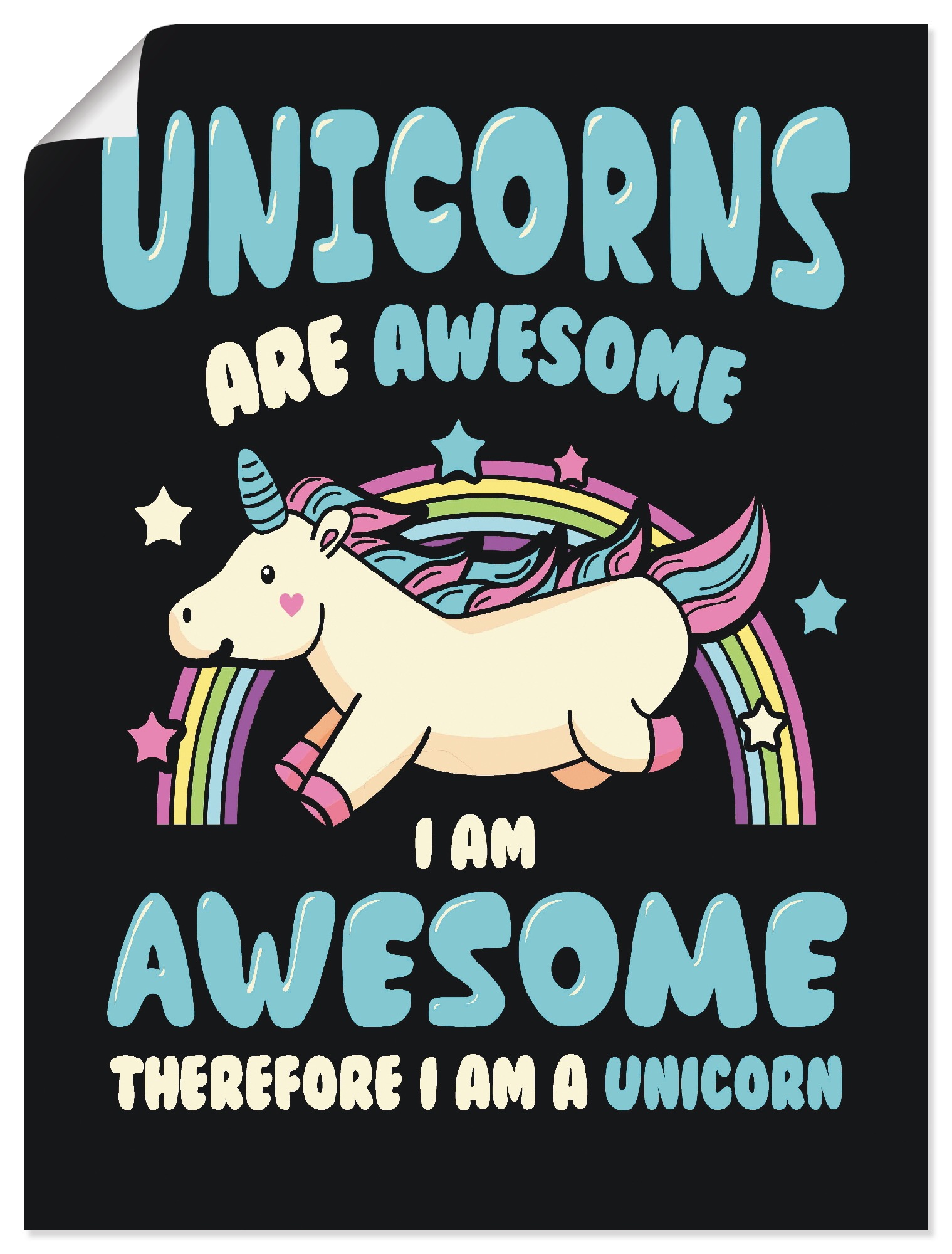 Image of Artland Wandbild »Einhorn Spruch«, Humor, (1 St.), in vielen Grössen & Produktarten - Alubild / Outdoorbild für den Aussenbereich, Leinwandbild, Poster, Wandaufkleber / Wandtattoo auch für Badezimmer geeignet bei Ackermann Versand Schweiz