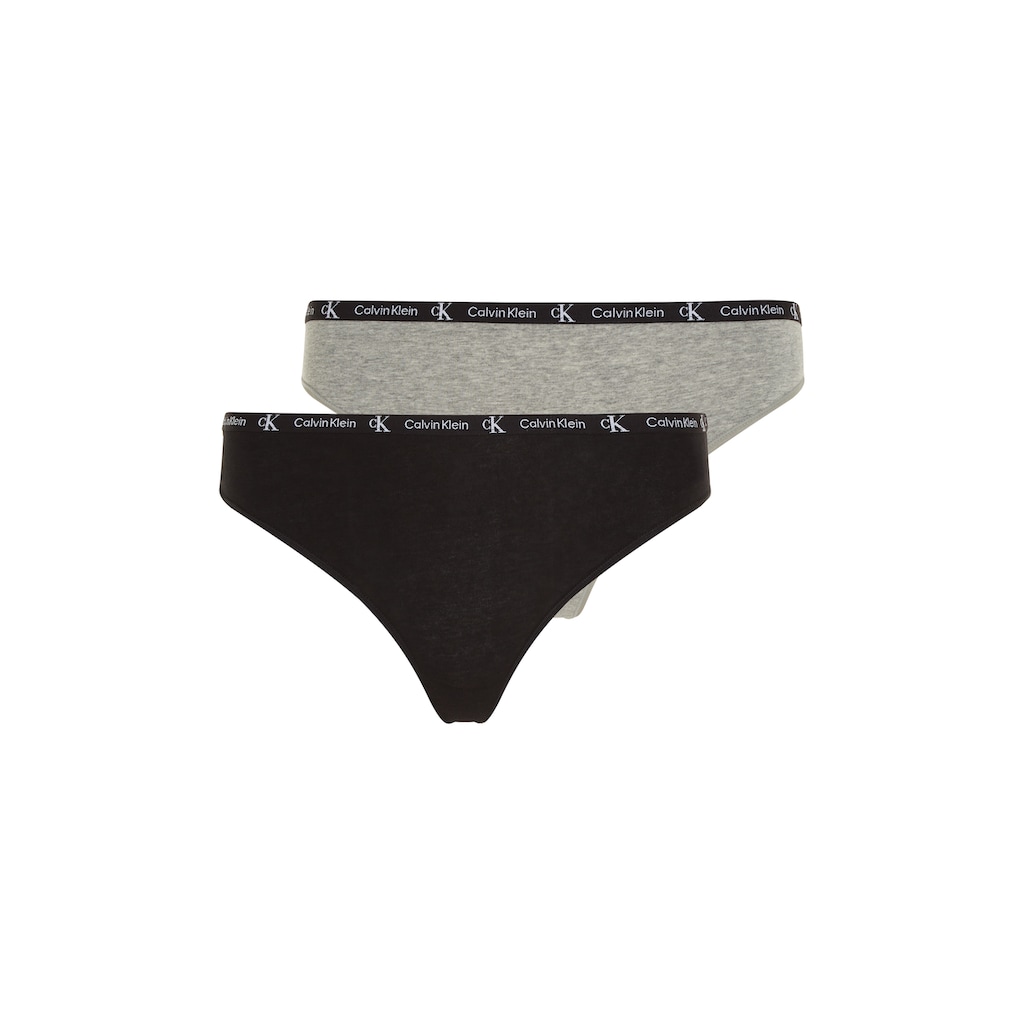 Calvin Klein Underwear T-String »MODERN THONG 2PK«, (Packung, 2er-Pack), mit klassischem Logobund