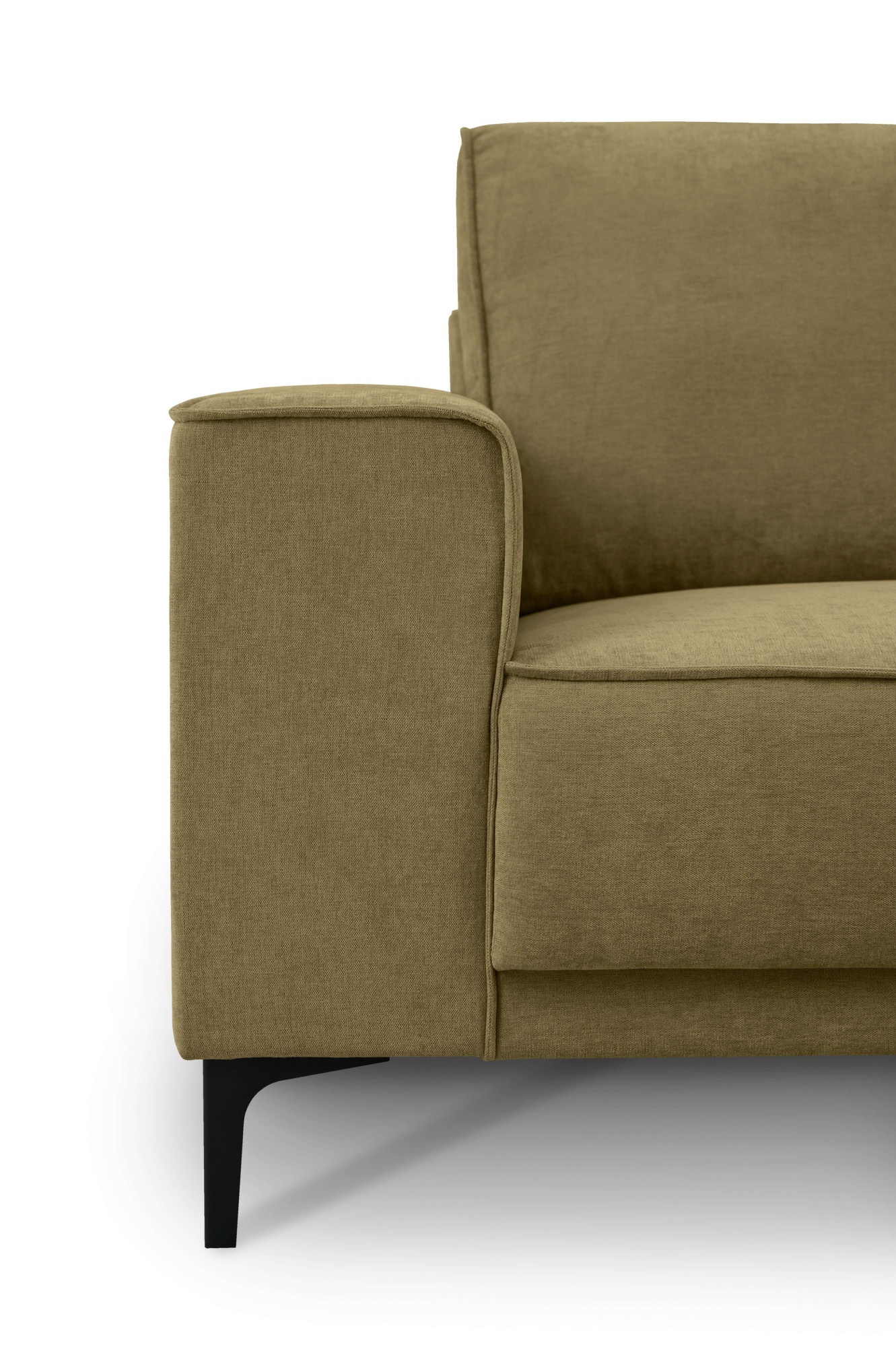 Places of Style Ecksofa »Polsterecke Oland, Struktur, Flachgewebe, Luxus-Microfaser, Boucle«, L-Form, 280 cm, Wellenunterfederung, Skandi-Design, Metallfüsse