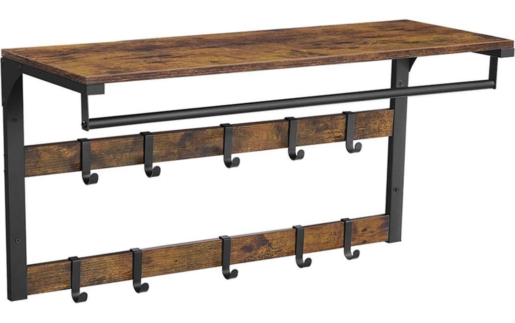 VASAGLE Wandgarderobe »im Industriestil mit Ablage 80 x 30 x 45 cm«