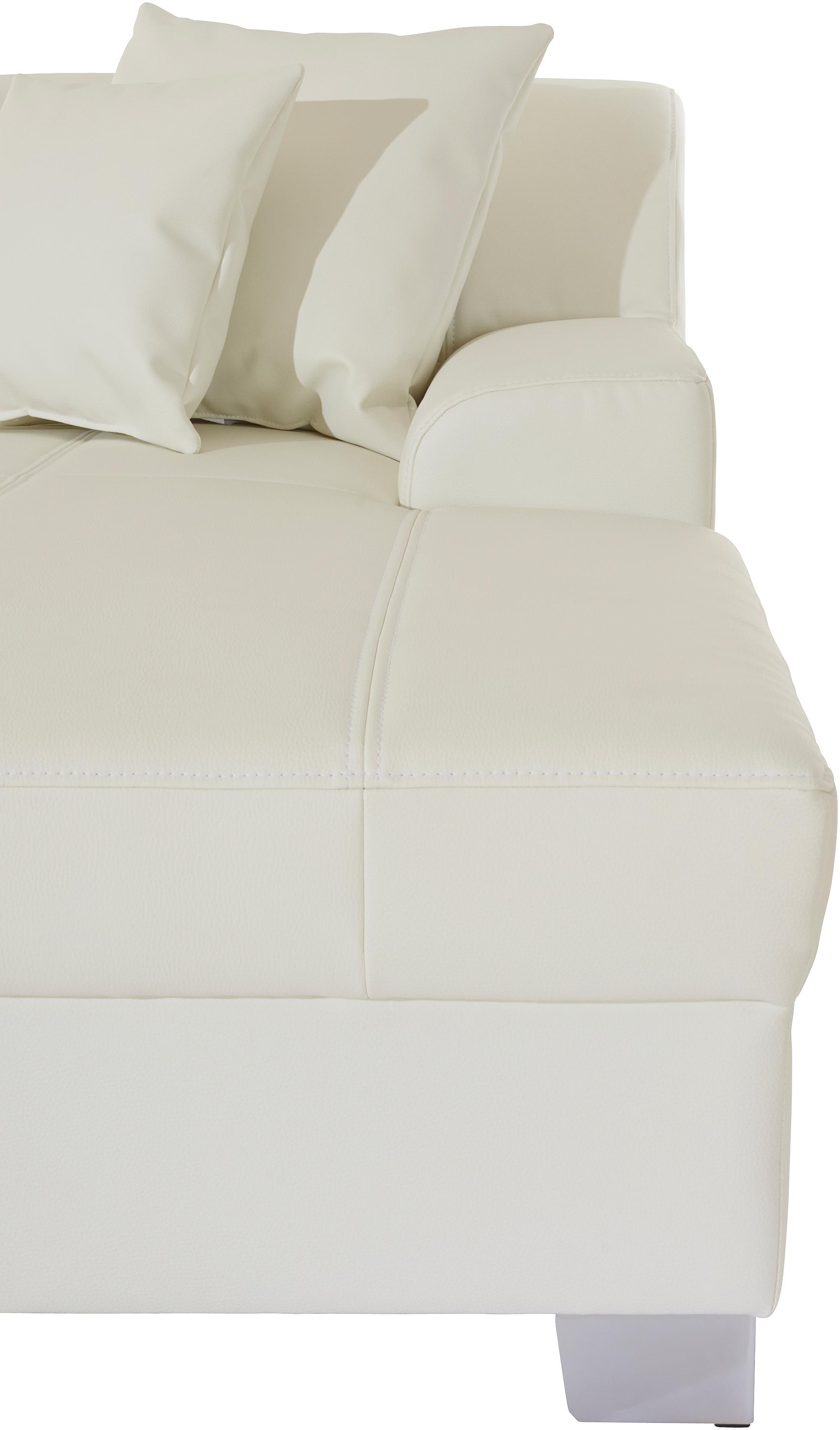 DOMO collection Wohnlandschaft »Turah moderne Steppung, incl. Zierkissen, auch in Leder,«, wahlweise mit Bettfunktion,  B/T/H: 297/82/75 cm, U-Form