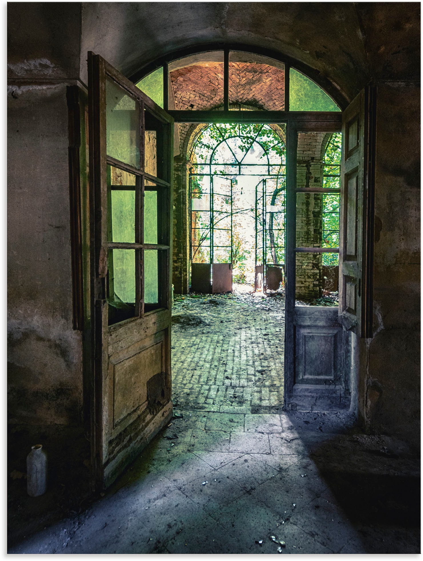 Image of Artland Wandbild "Lost Place - alte Tür Fenster" Fenster & Türen 1 Stk. tlg. als Alubild, Leinwandbild, Poster in verschied. Grössen