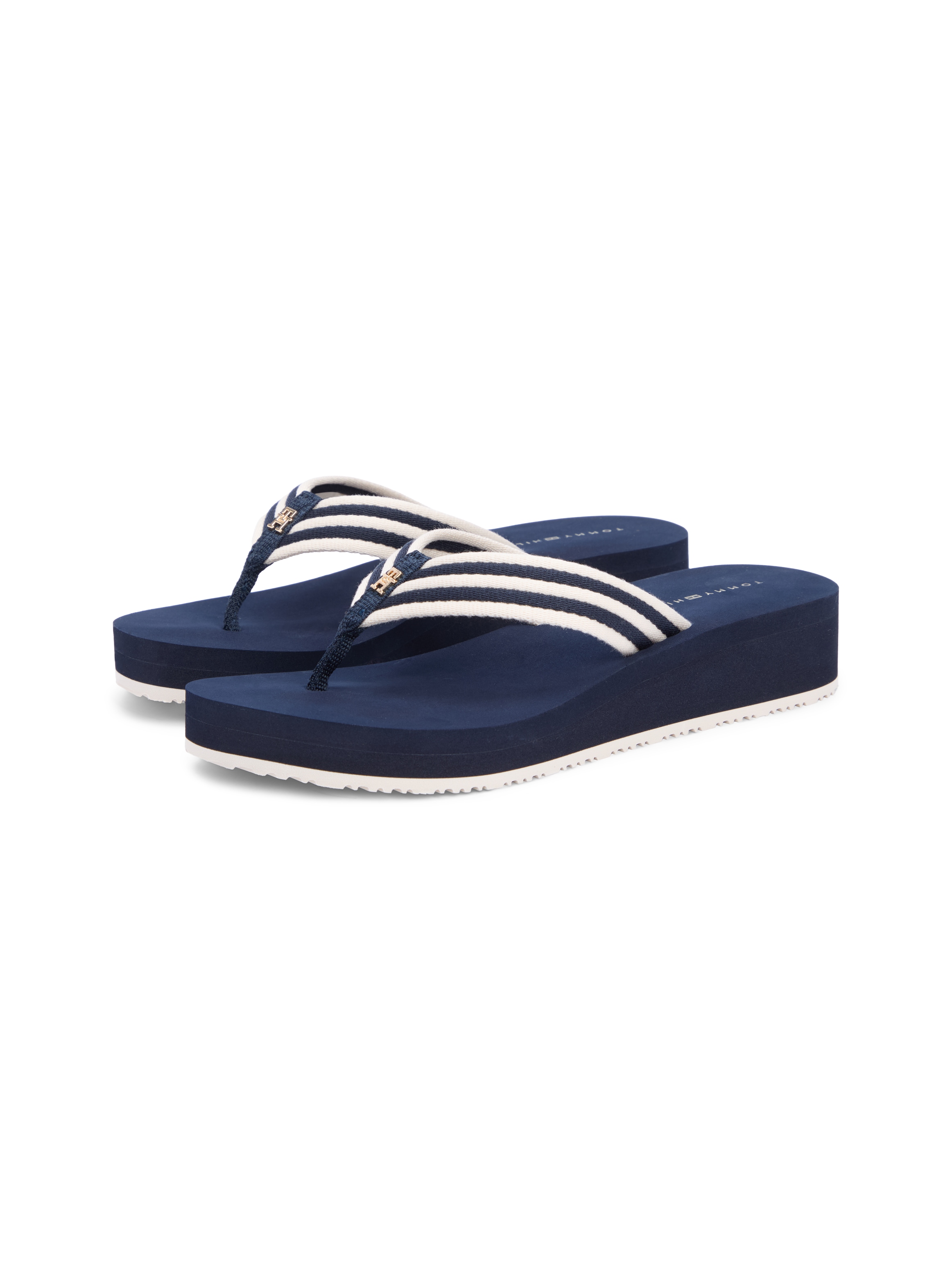 Image of Tommy Hilfiger Zehentrenner "TH STRIPE SUMMER SANDAL" Sommerschuh, Dianette, Plateauschuh mit gestreifter Bandage