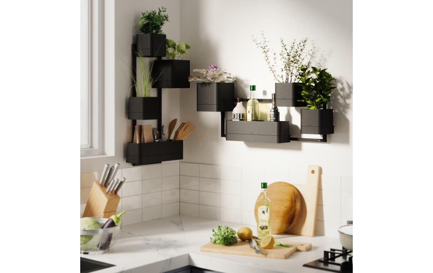 Umbra Blumentopf »Cubiko 41 x 21 x 23 cm, Schwarz«