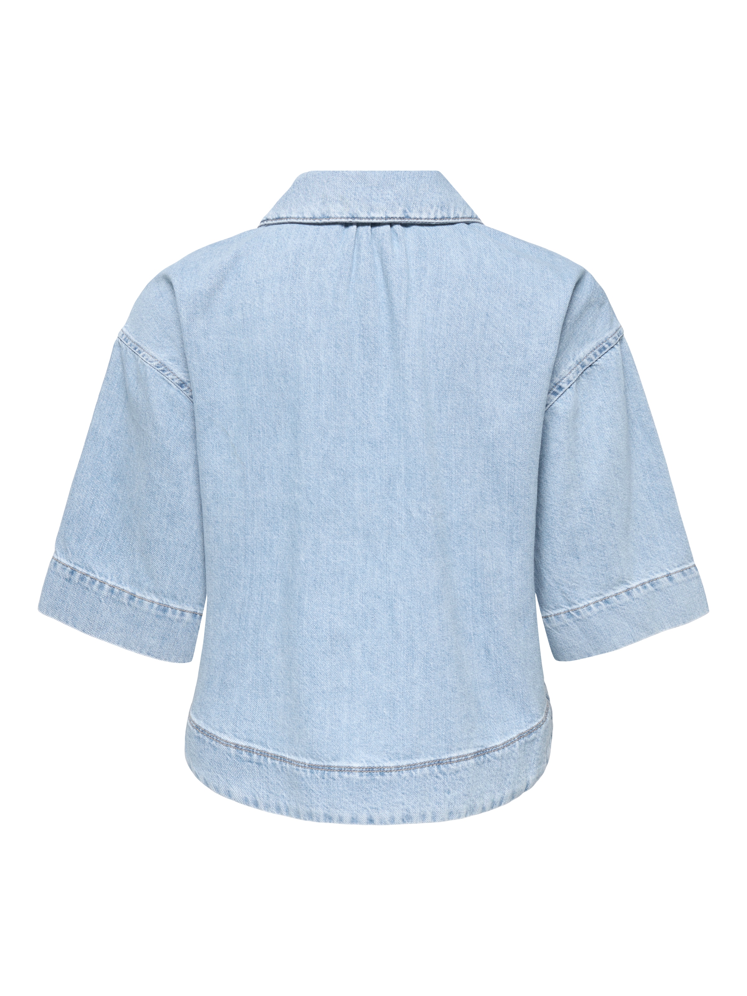 ONLY Blouse en jean »ONLCLEO LIFE SS CROP DNM SHIRT PIM NOOS« Coton