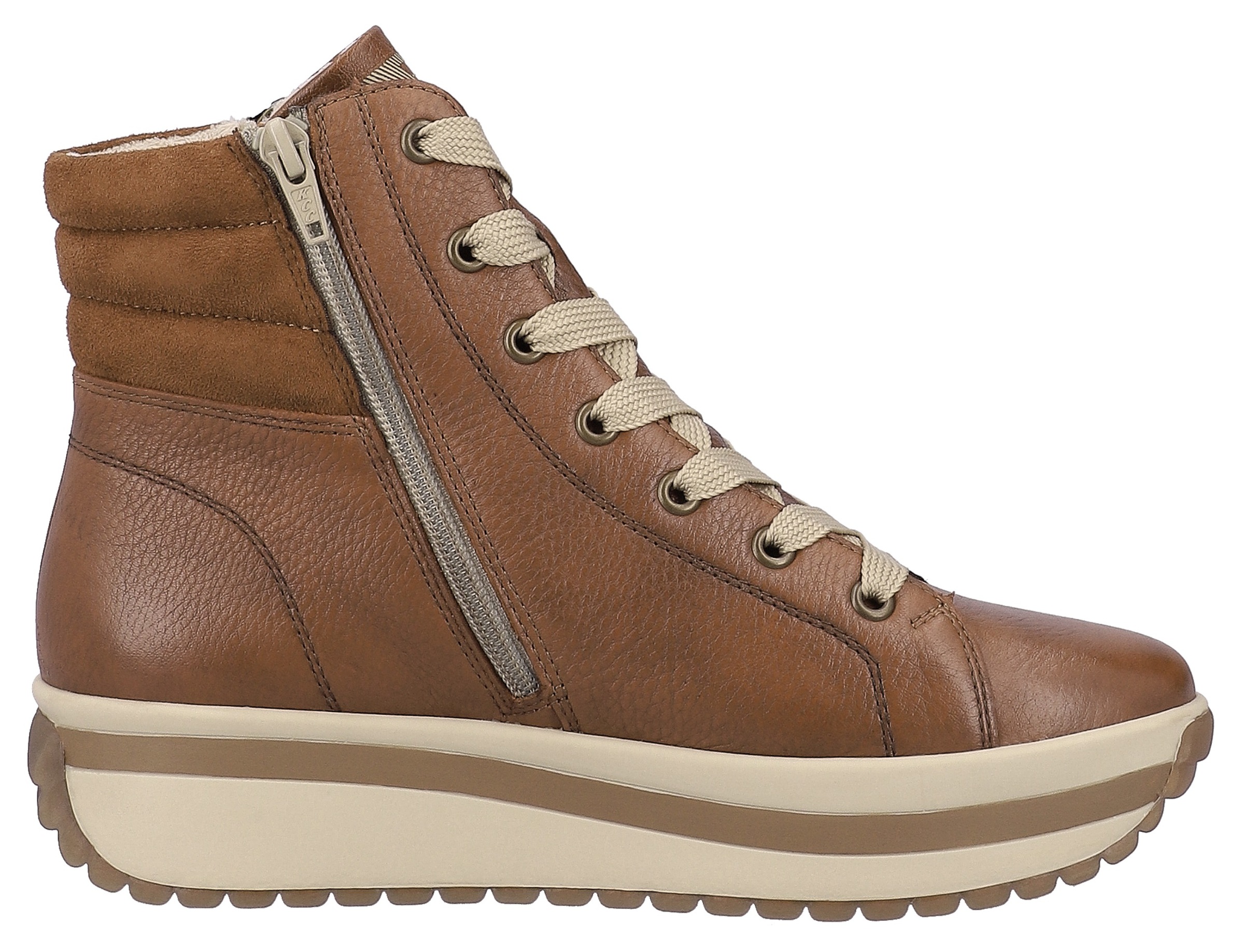 Rieker EVOLUTION Schnürboots, Plateaustiefelette, High Top Sneaker mit zwei Reissverschlüsse