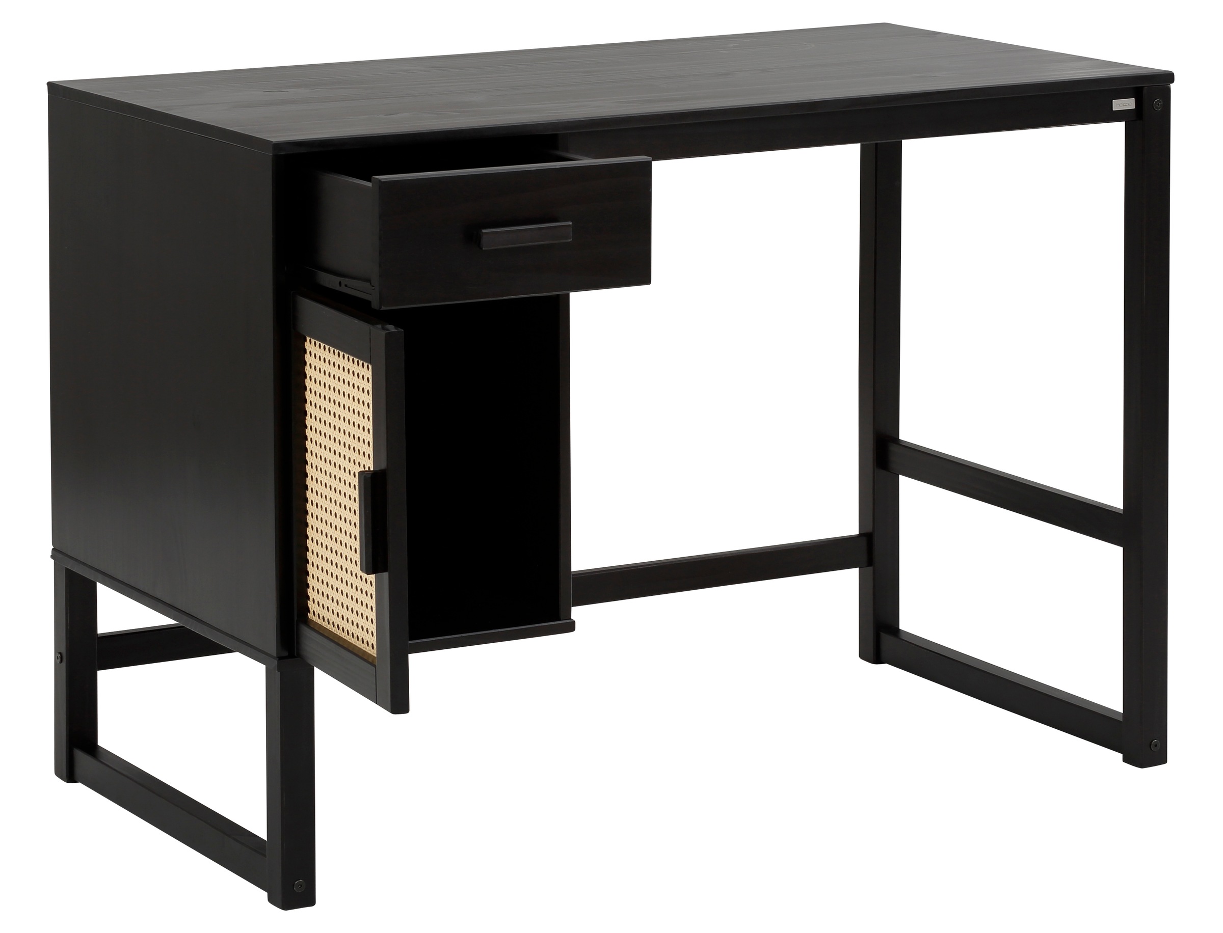 Image of Home affaire Schreibtisch »Tanay«, Schreibtisch aus massivem Kiefernholz, Tür mit Rattan Wiener Geflecht auf der Türfront, in verschiedenen Farbvarianten erhältlich, Höhe 80 cm bei Ackermann Versand Schweiz