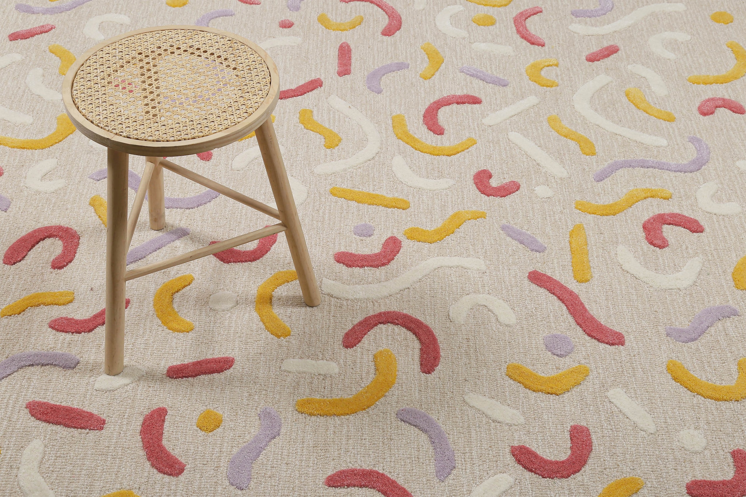 SMART KIDS Tapis pour enfants »Confetti 2.0« Rectangulaire 16 mm Höhe Kinder- & Spielteppich, Hoch-Tief-Effekt, Schurwolle, Kinderzimmer