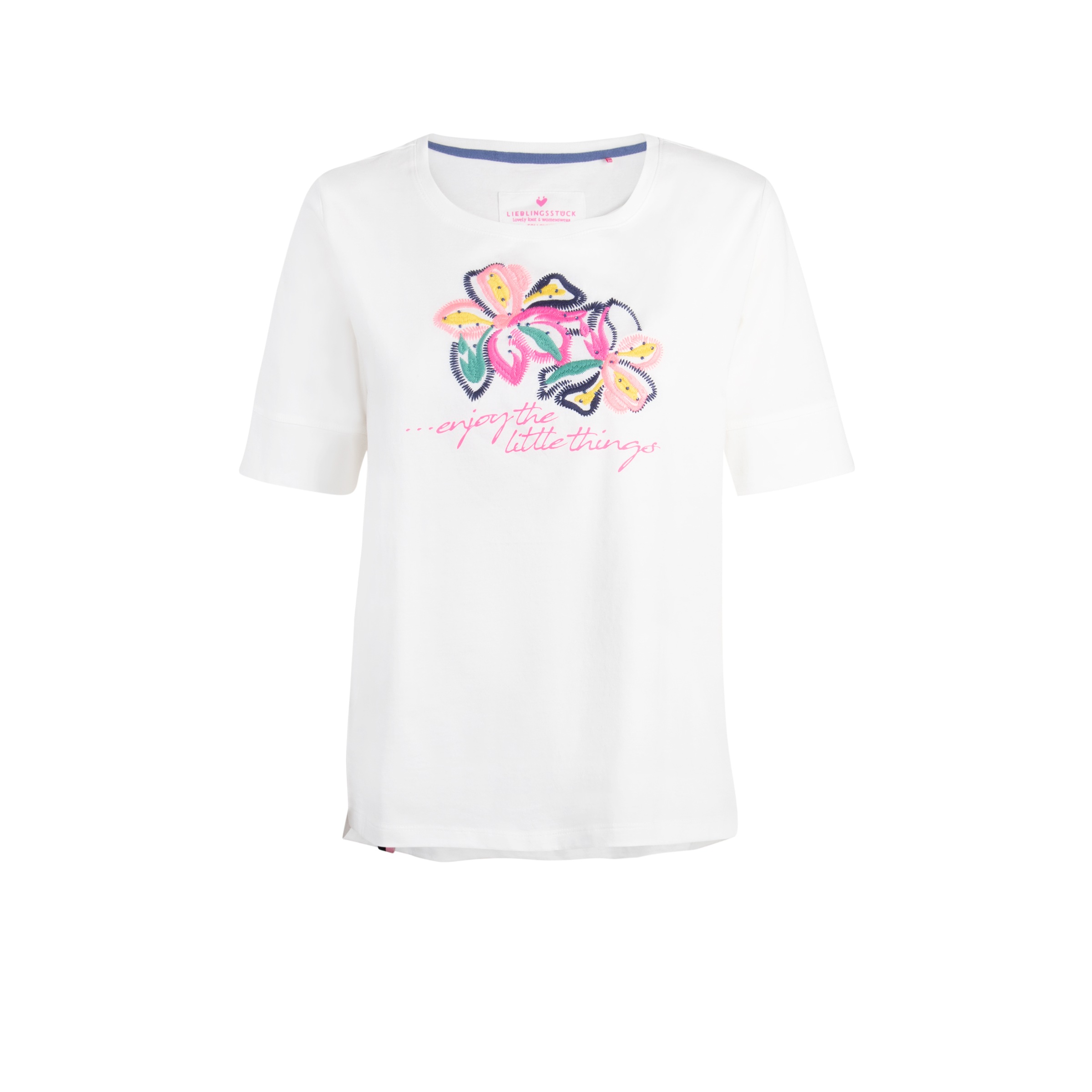 Lieblingsstück Rundhalsshirt »DianeL«, mit Stickerei und Glitzernieten