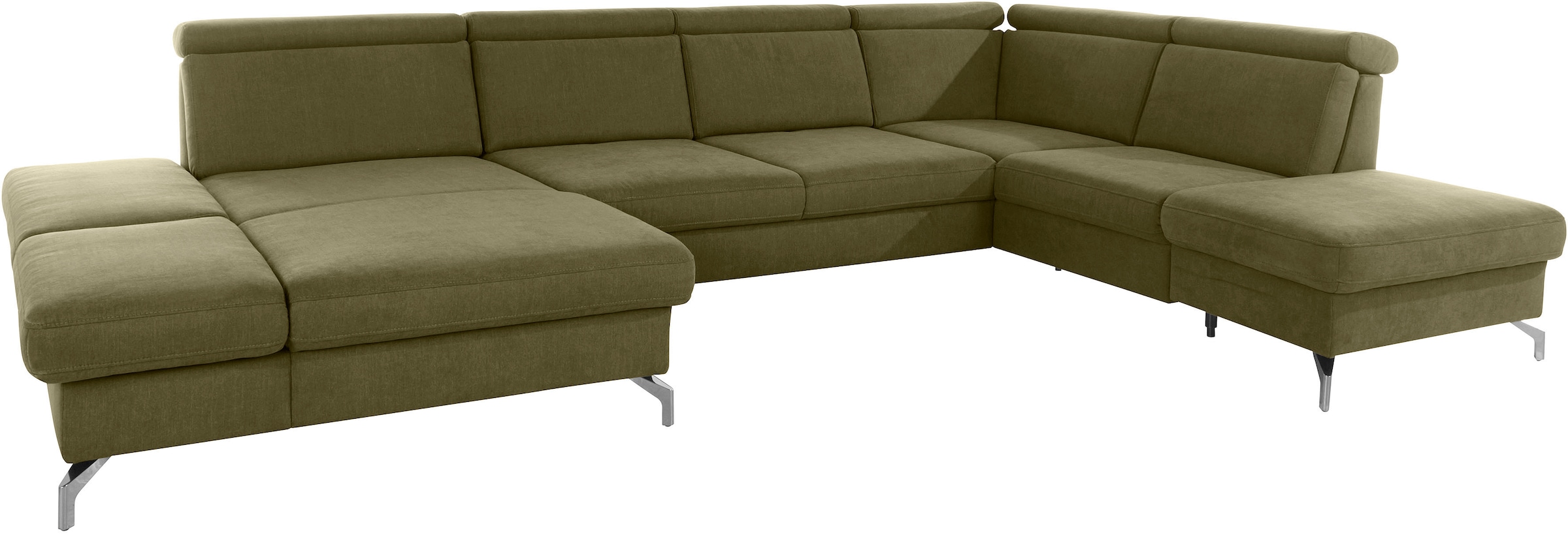 sit&more Paysage de salon »Brisbane U-Form« Fusshöhe 12 cm, inklusive Sitztiefen-, Armteil- und Kopfteilverstellung