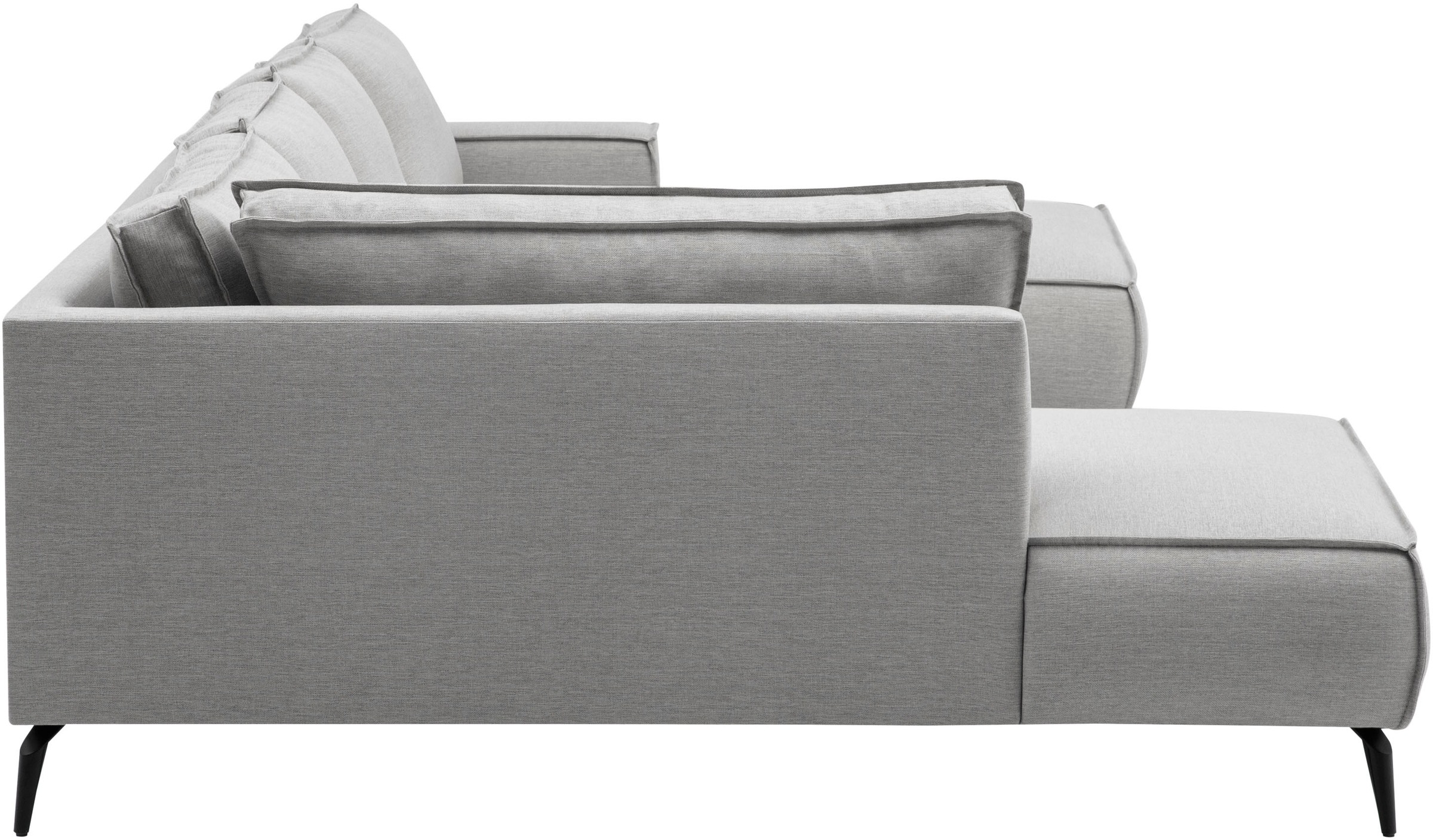 GOODproduct Wohnlandschaft »TVINNU Leinenoptik, 354 cm« Recamiere rechts/links, schwarze Metallfüsse, bequeme Sitz-/Liegefläche