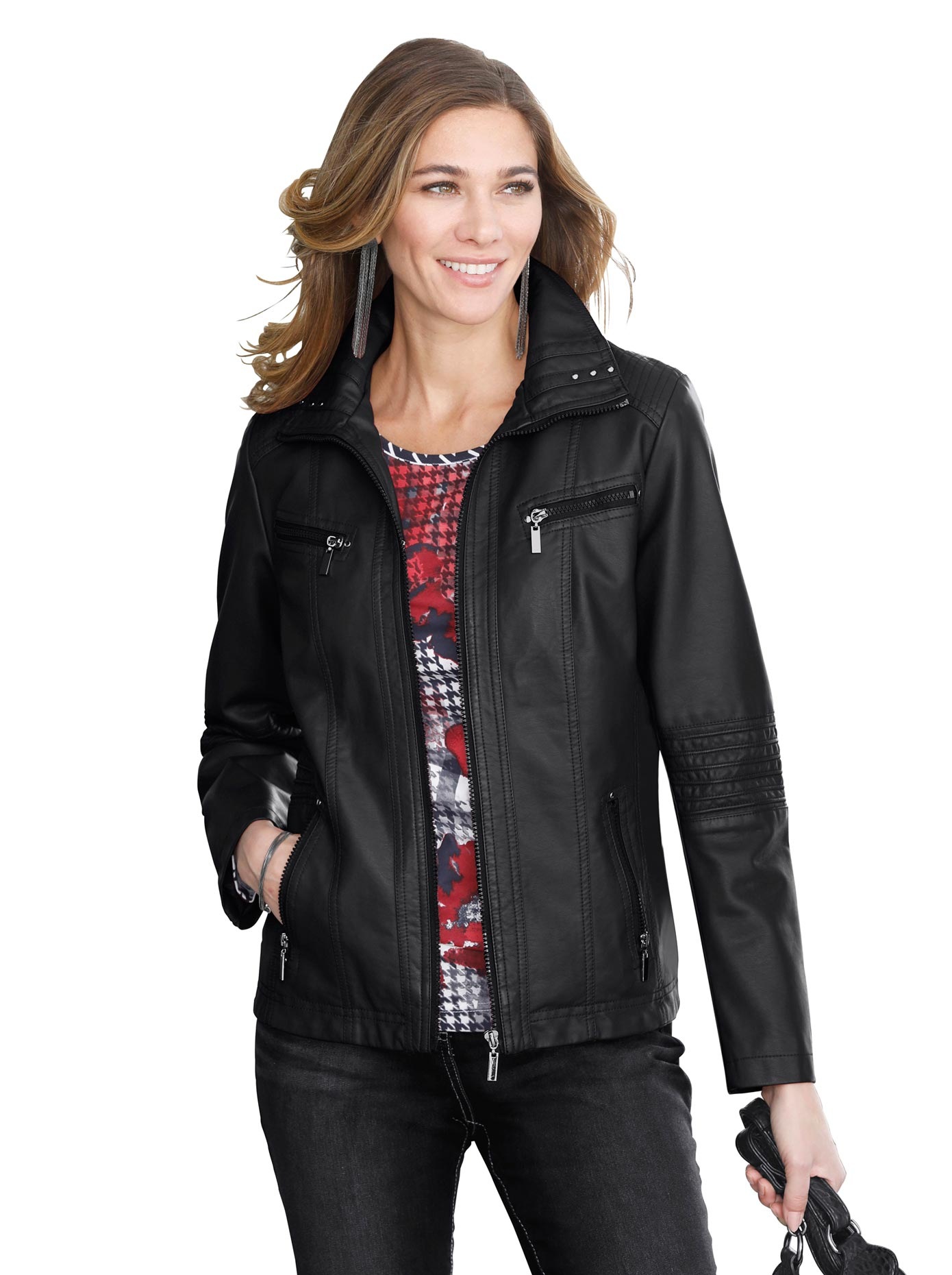 Jacke in Leder-Optik