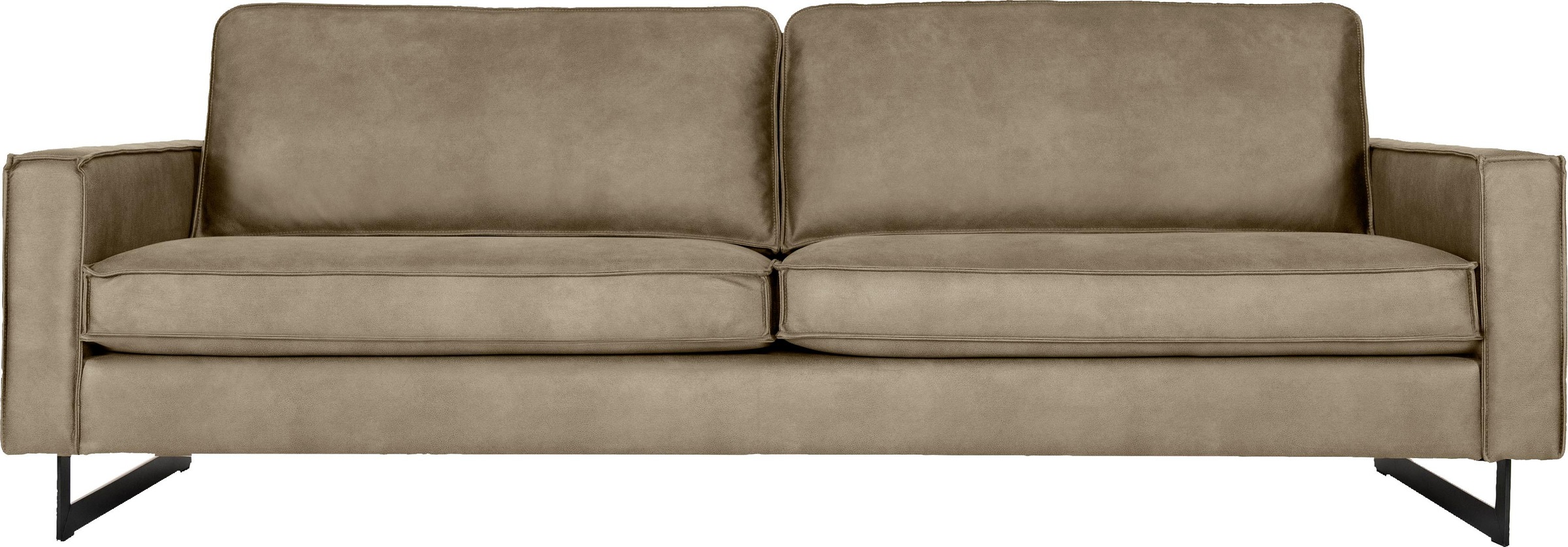 Places of Style 3-Sitzer »Maxi-Ausführung Pinto, 236 cm, Cord, Chenille, Lederoptik«, mit Keder, schwarze Metallfüsse, Wellenunterfederung