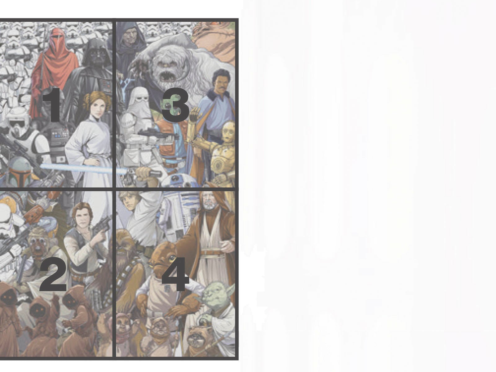 Komar Fototapete »STAR WARS Classic Cartoon Collage - Grösse 184 x 254 cm«, bedruckt, Kinderzimmer