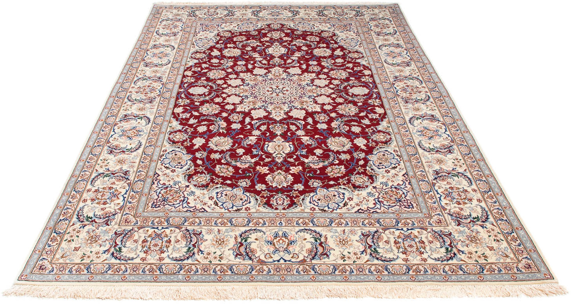 Image of morgenland Orientteppich »Perser - Isfahan - Premium - 243 x 157 cm - rot«, rechteckig, 6 mm Höhe, Wohnzimmer, Handgeknüpft, Einzelstück mit Zertifikat bei Ackermann Versand Schweiz