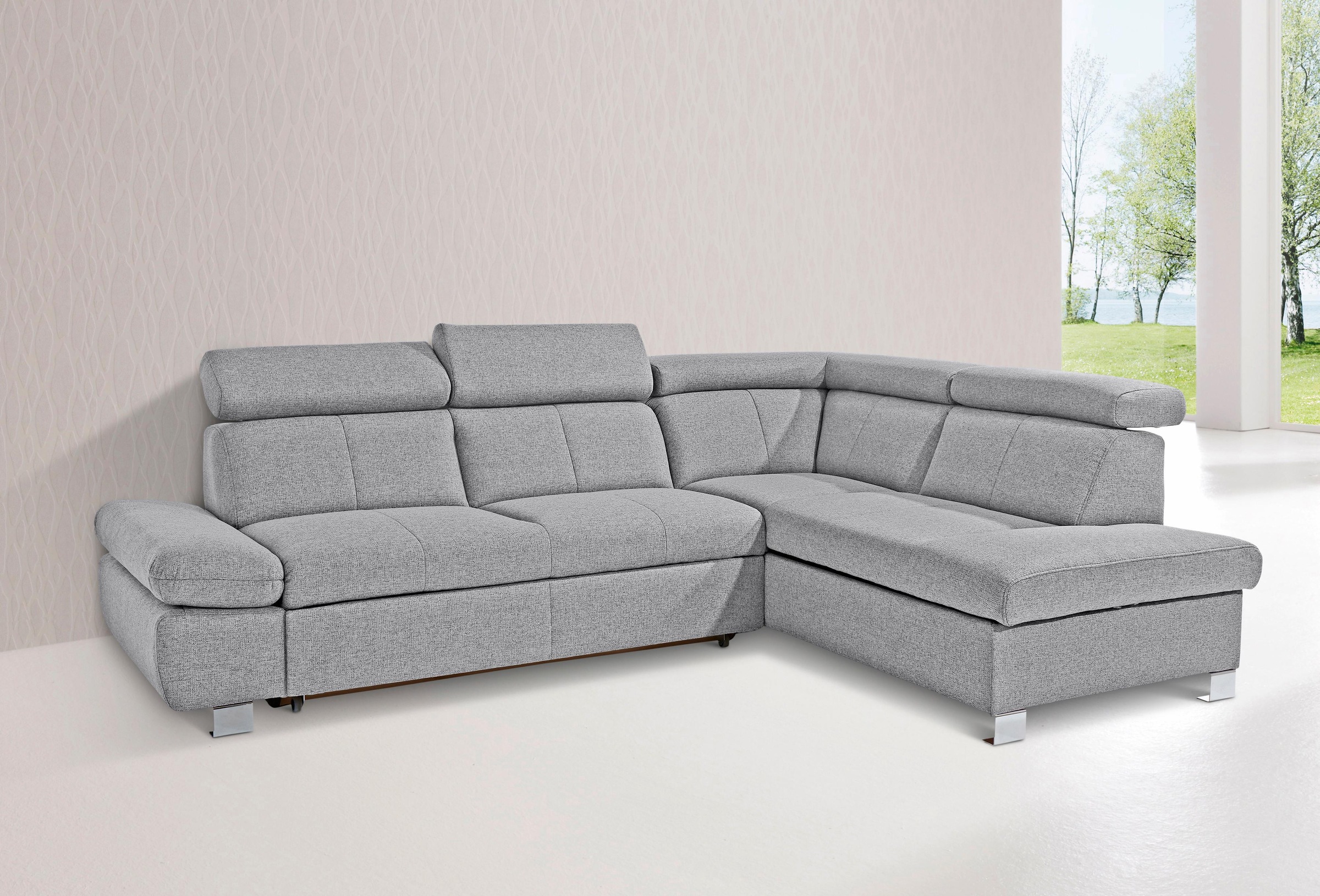 Image of exxpo - sofa fashion Ecksofa, mit Ottomane und wahlweise mit Bettfunktion und Bettkasten bei Ackermann Versand Schweiz