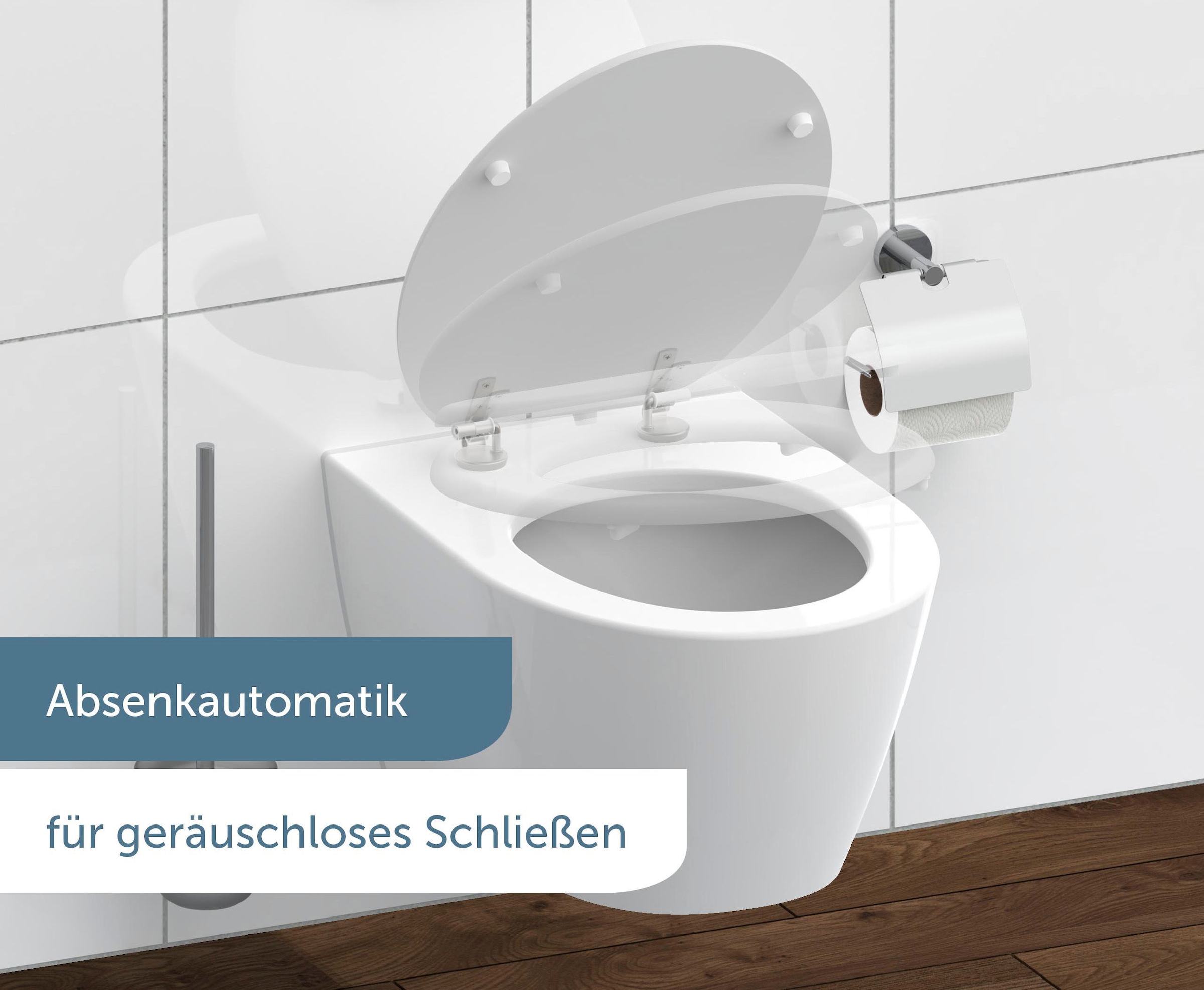 Schütte WC-Sitz »WHITE« mit Absenkautomatik und Holzkern, max, Belastung der Klobrille 150 kg