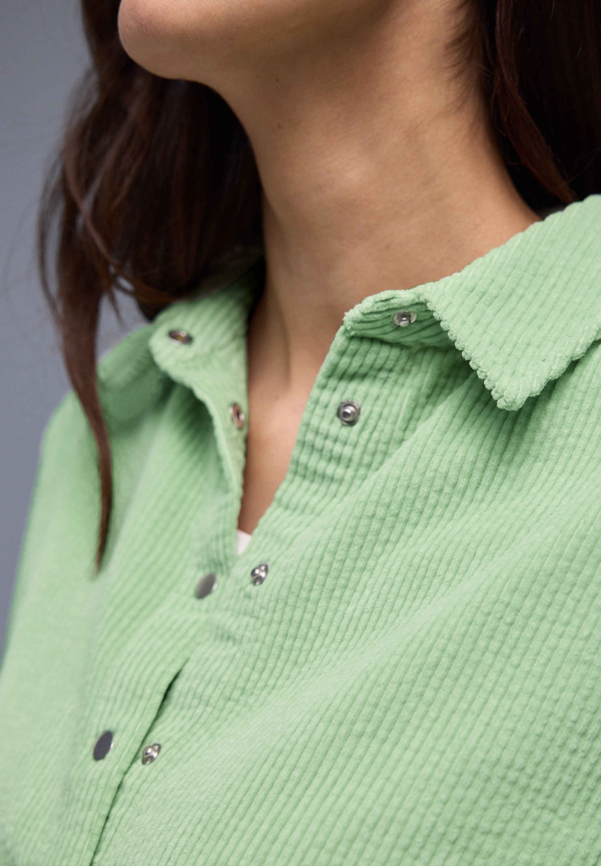 STREET ONE Langarmbluse in Cord-Qualität