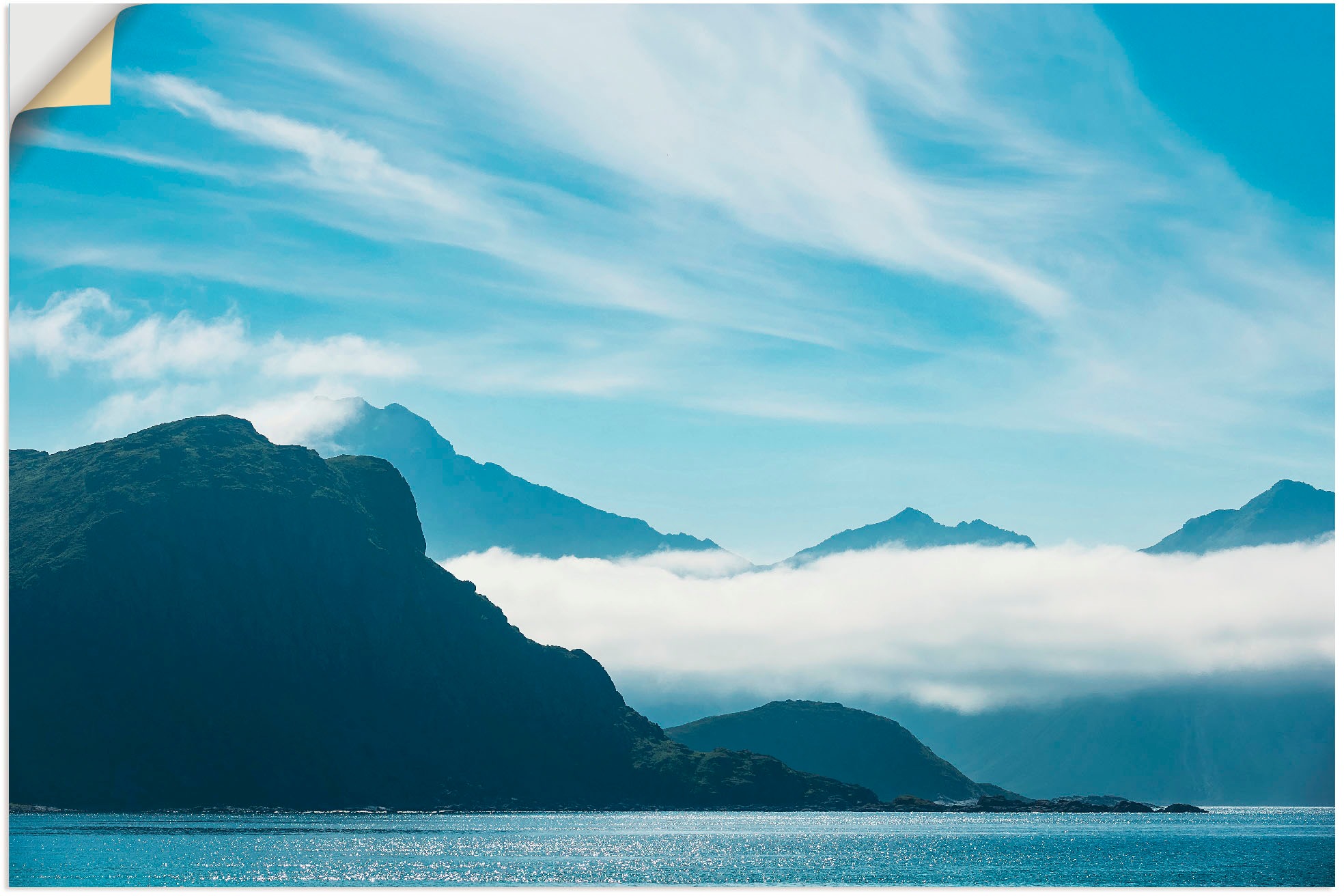 Image of Artland Wandbild »Haukland Beach Lofoten«, Berge, (1 St.), in vielen Grössen & Produktarten - Alubild / Outdoorbild für den Aussenbereich, Leinwandbild, Poster, Wandaufkleber / Wandtattoo auch für Badezimmer geeignet bei Ackermann Versand Schweiz