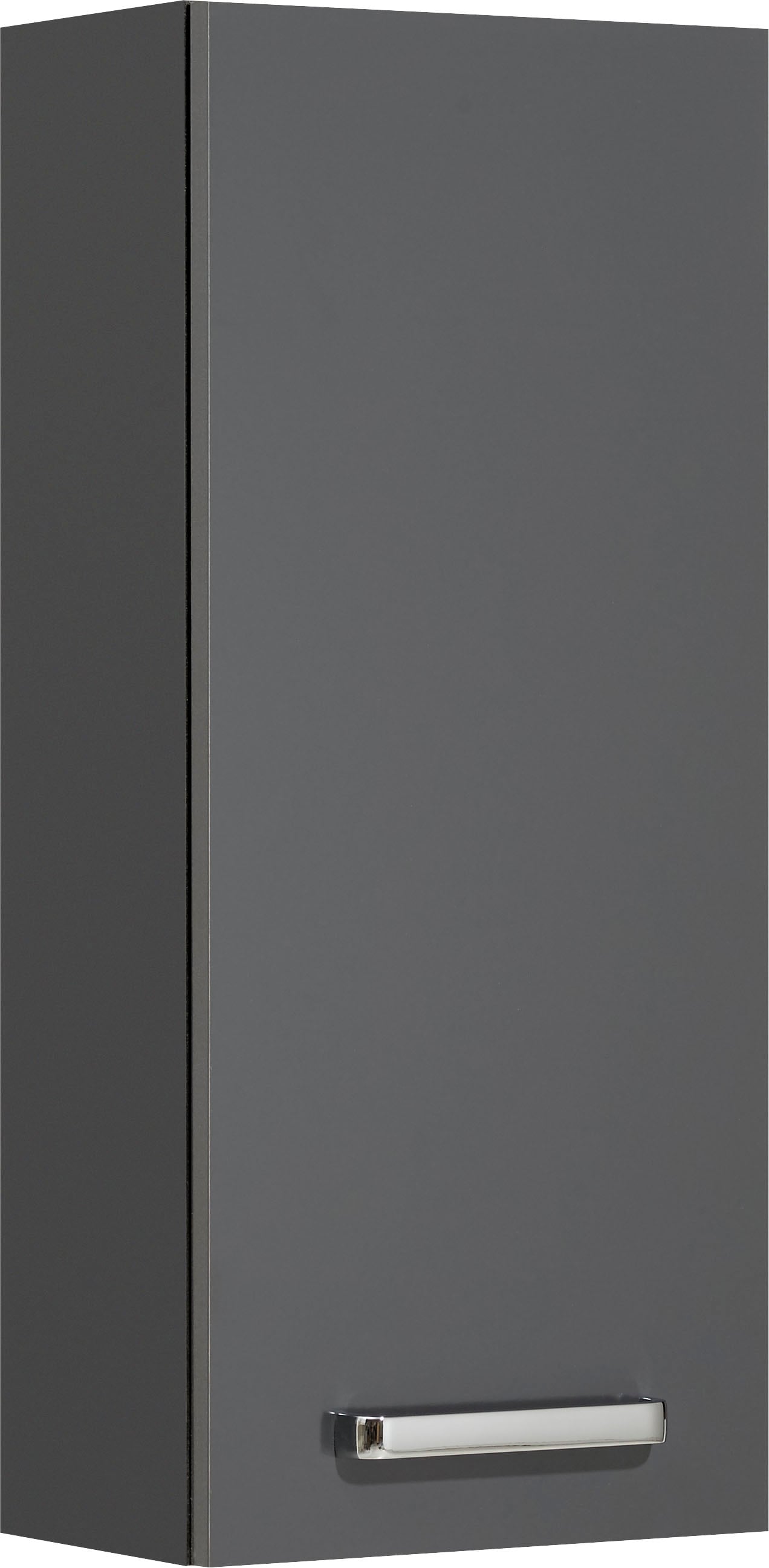 Image of Saphir Hängeschrank "Quickset Wand-Badschrank 25 cm breit mit 1 Tür und 2 Einlegeböden" Badezimmer-Hängeschrank inkl. Türdämpfer, Griffe in Chrom Glanz