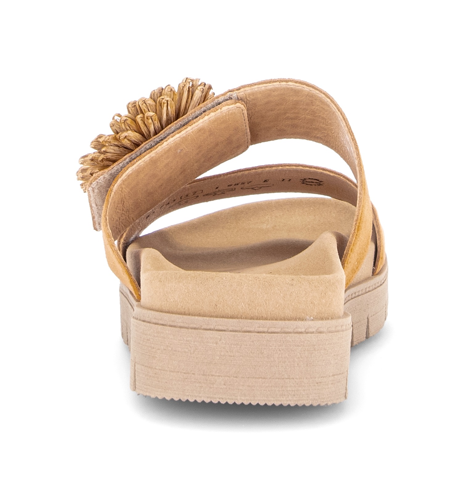 Gabor Pantolette  Plateau, Sommerschuh, Schlupfschuh mit Bast-Zierblüte