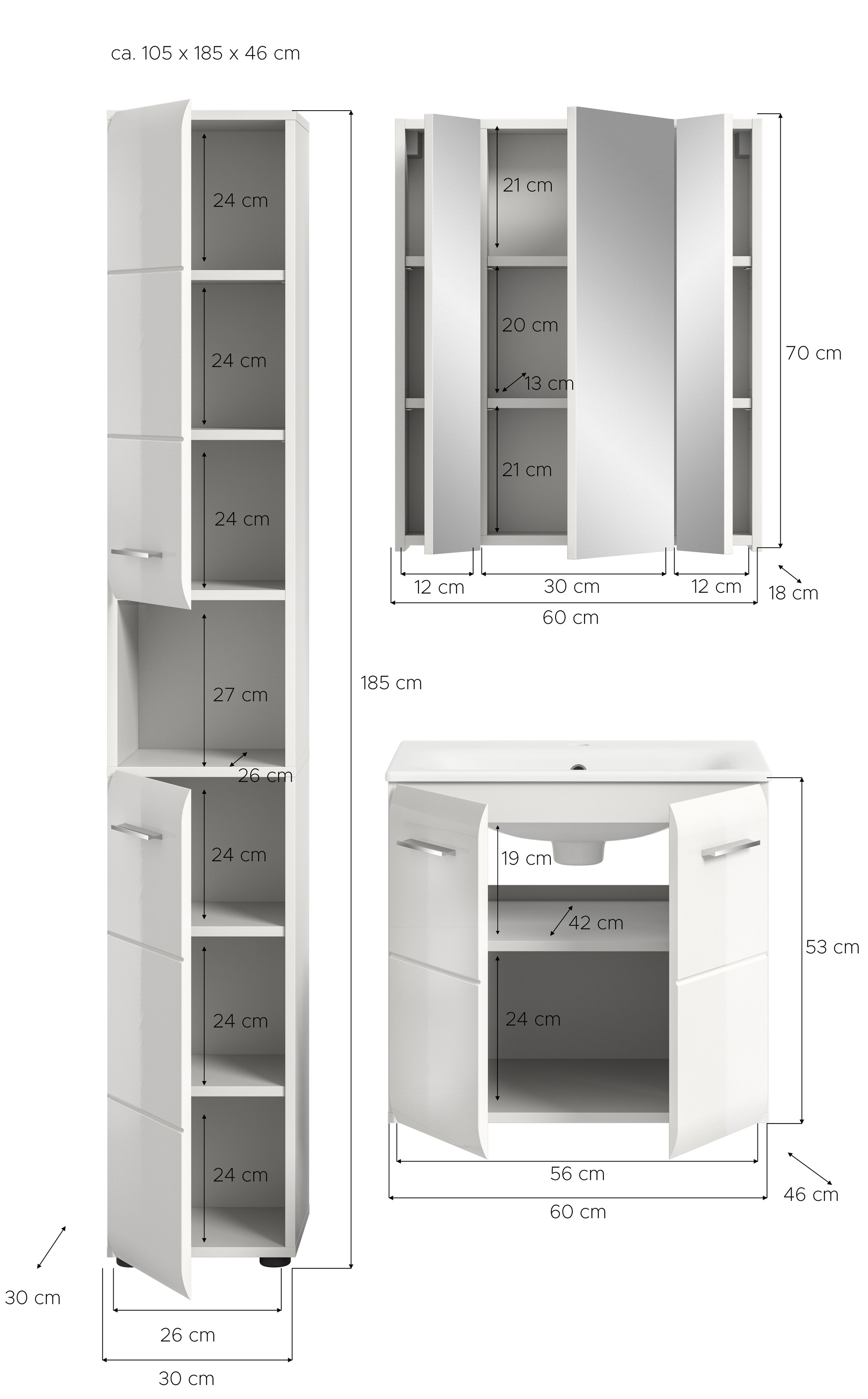 INOSIGN Ensemble de salle de bains Set, 4 cuis tlg.