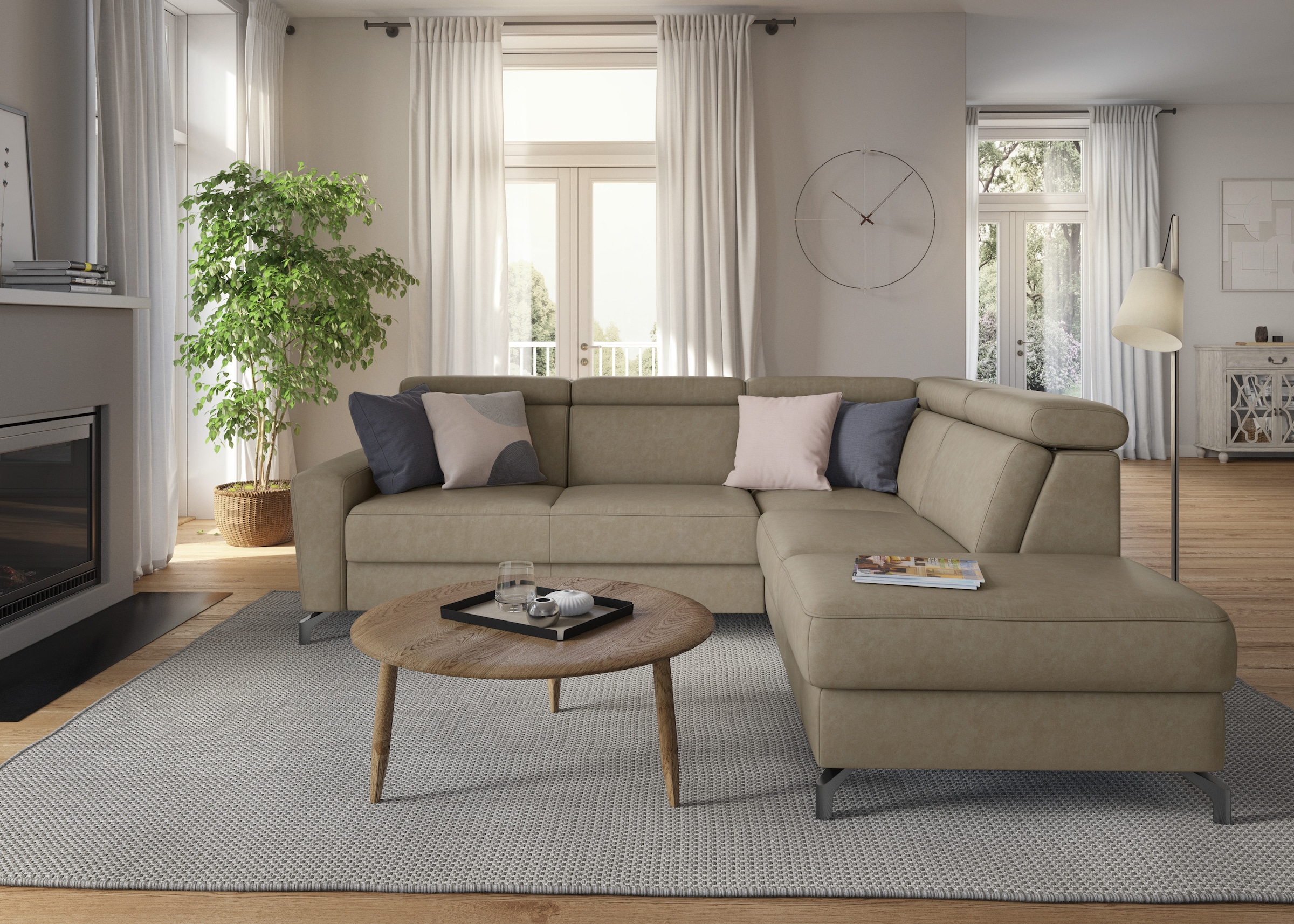 sit&more Ecksofa »Scarlett L-Form«, inklusive Kopfteilverstellung, wahlweise mit Bettfunktion, Bettkasten
