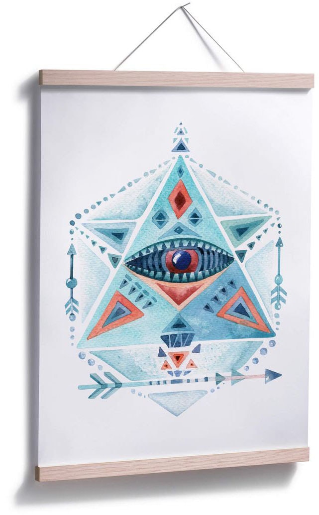 Wall-Art Poster »Boho Deko Blaues Prisma Dreieck«, Grafik, (1 St.), Poster,  Wandbild, Bild, Wandposter günstig kaufen