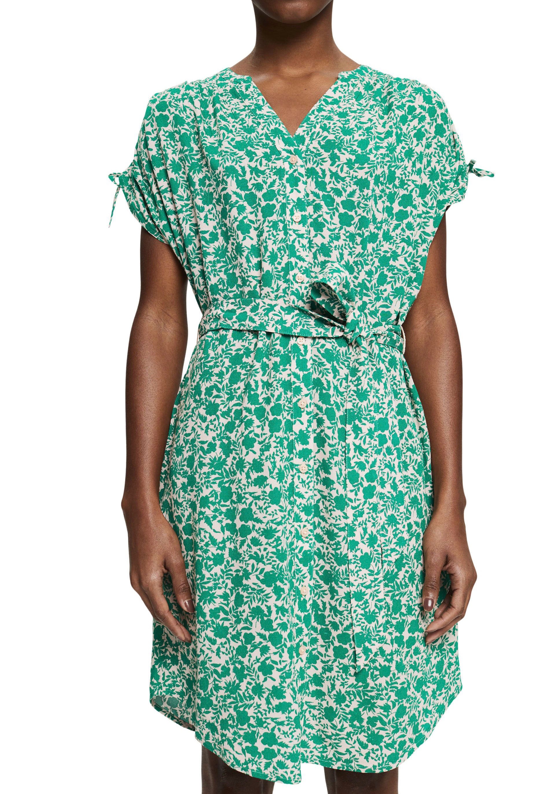 Image of Esprit Blusenkleid, (mit Bindeband), mit Raffungen an den Ärmeln bei Ackermann Versand Schweiz