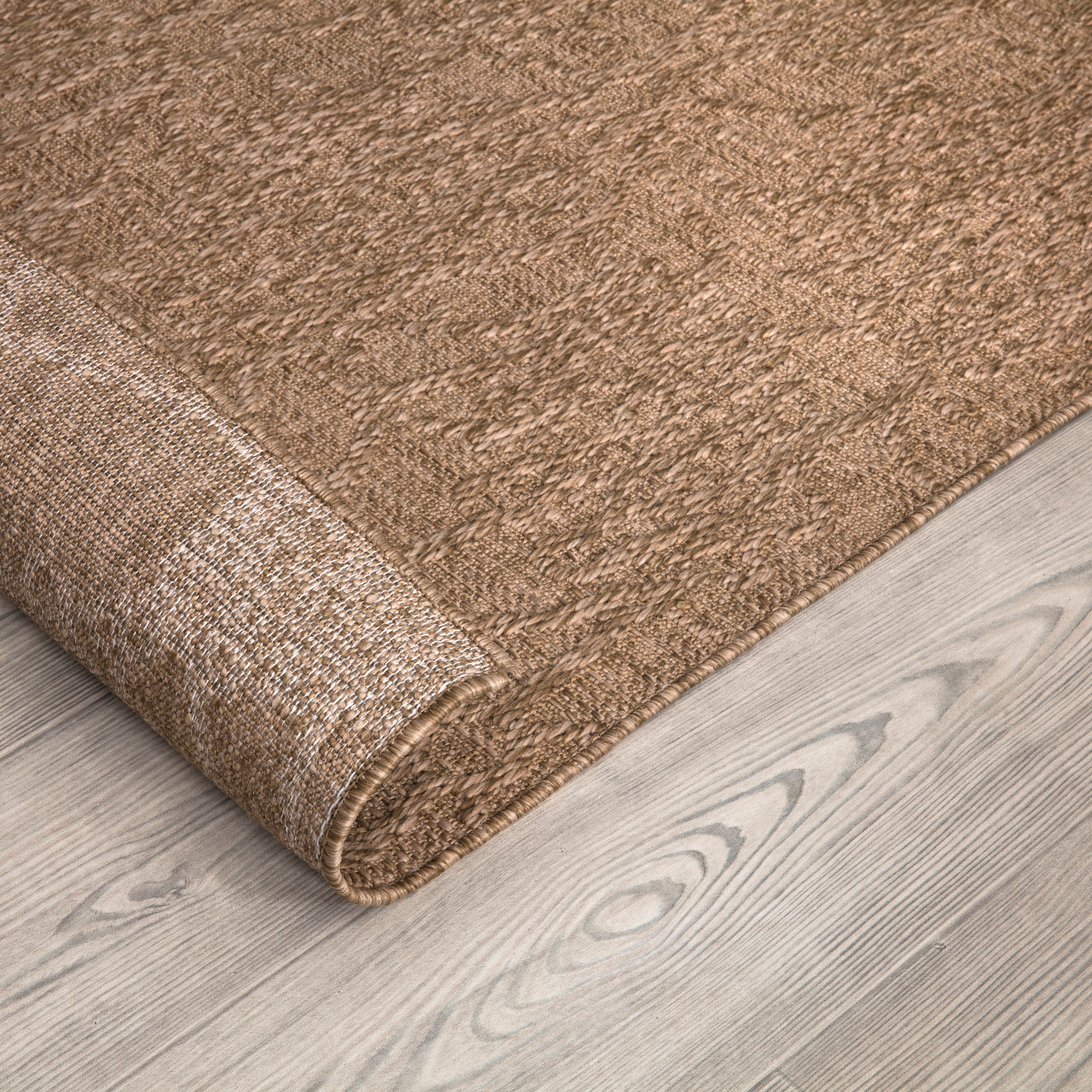 Paco Home Teppich »Rimini 411«, rechteckig, 4 mm Höhe, Flachgewebe, Uni Farben, Hoch-Tief Effekt, In- und Outdoor geeignet
