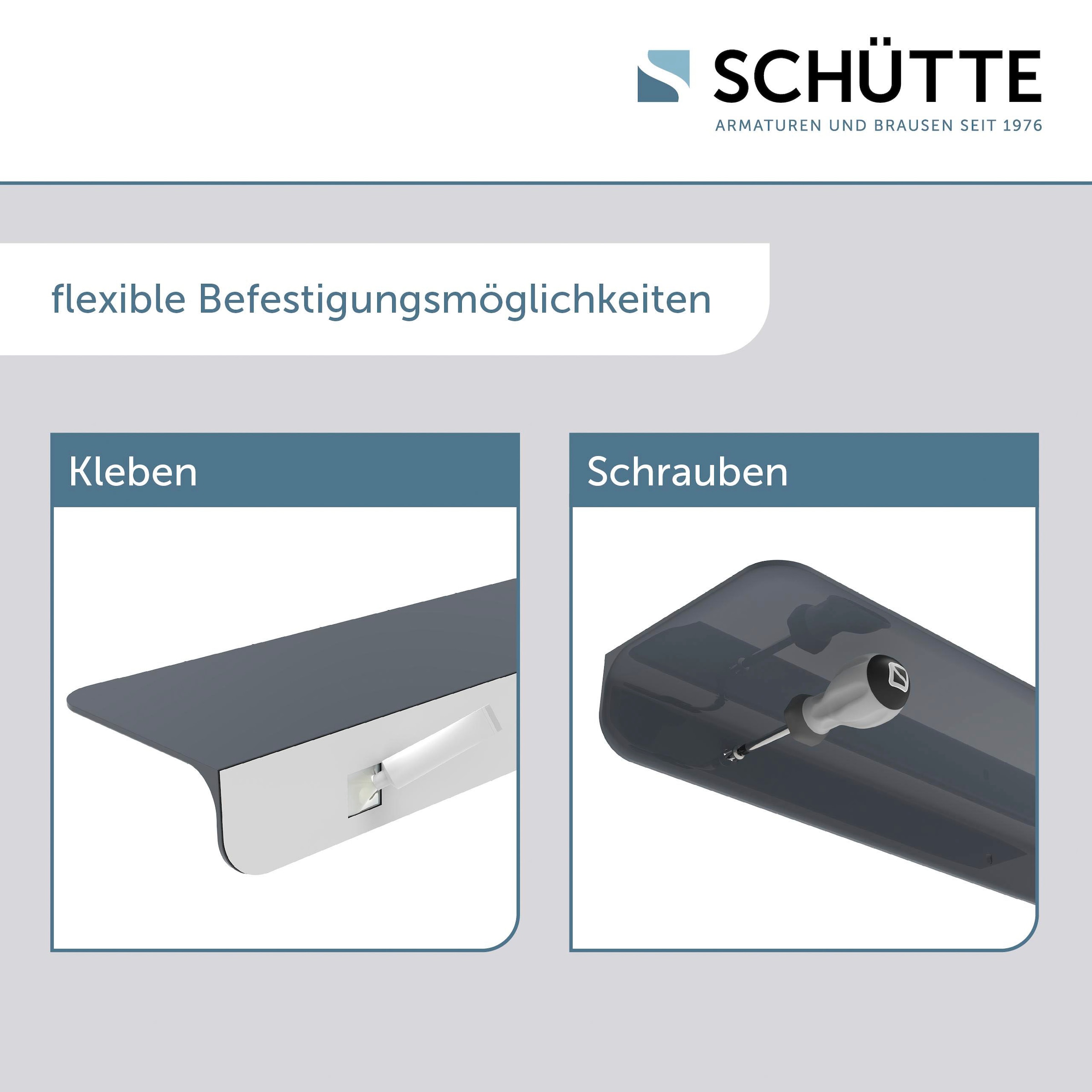 Schütte Duschregal, ohne Bohren, Bad Regal für Badezimmer in Weiss oder Anthrazit