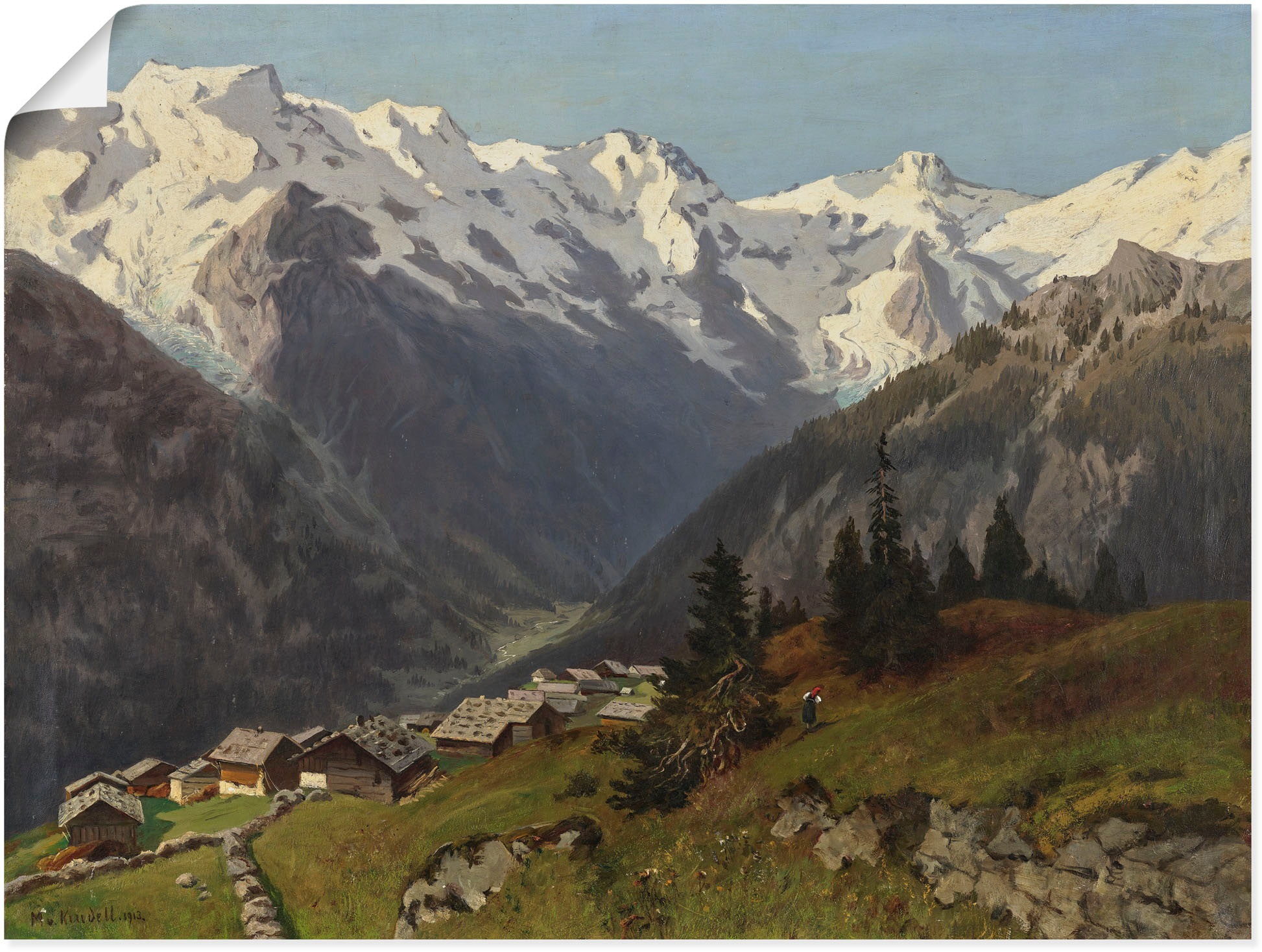 Kunstdruck »Mürren im Berner Oberland, Schweiz. 1913«, Berge & Alpenbilder, (1 St.),...