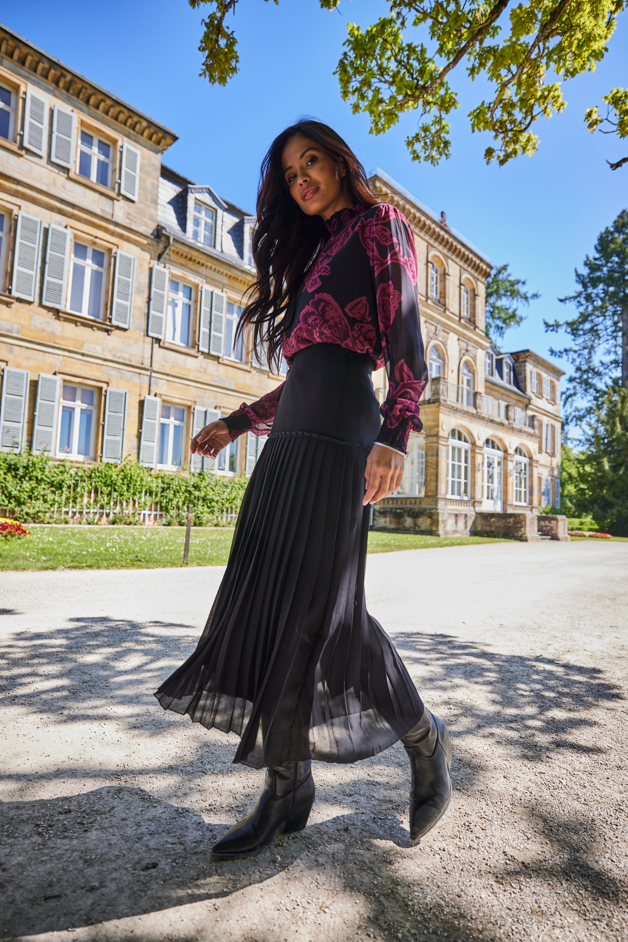 Aniston SELECTED Plisseerock, aus edlem Chiffon - NEUE KOLLEKTION