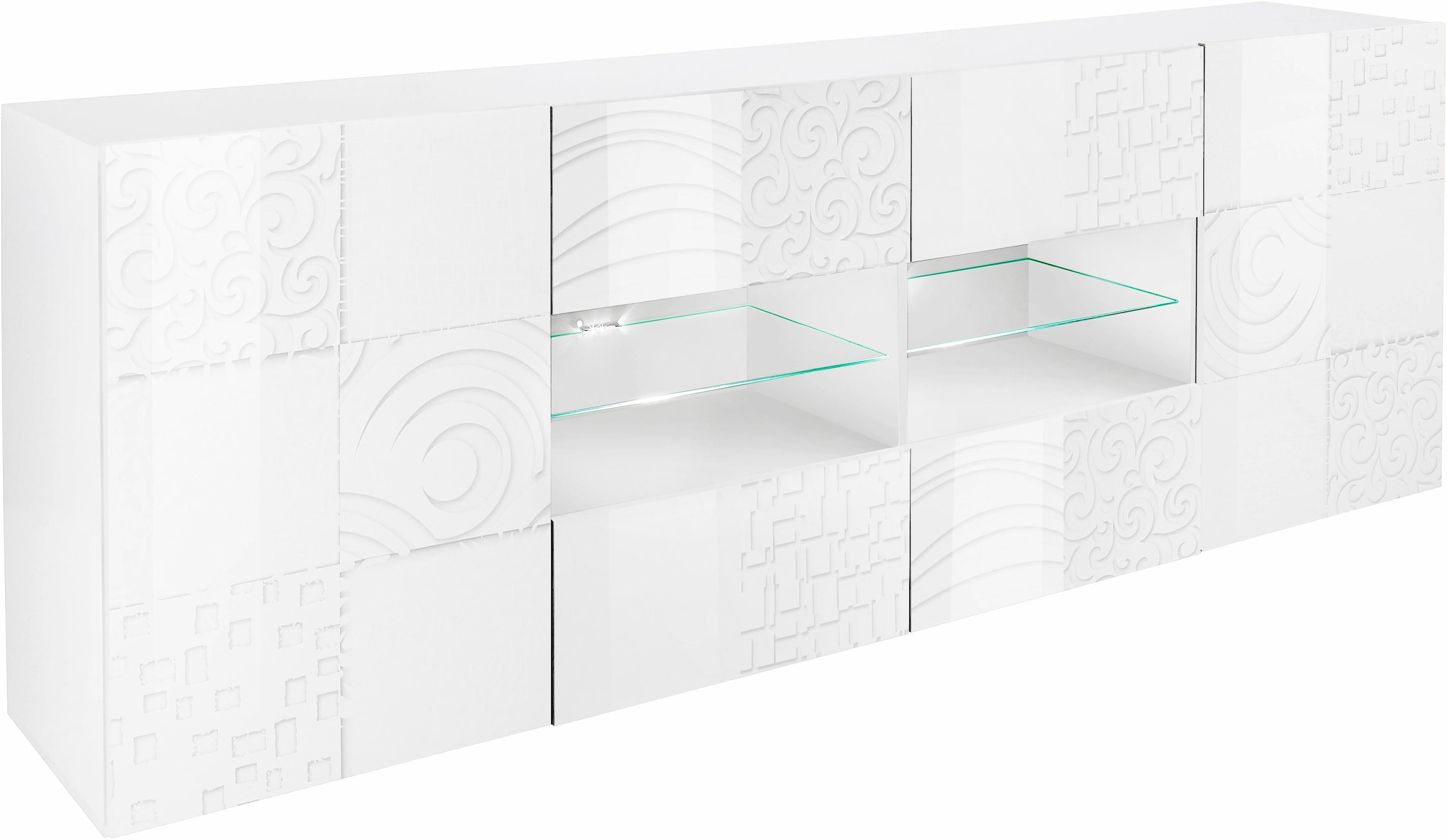 INOSIGN Sideboard »Miro«, Breite 241 cm mit dekorativem Siebdruck