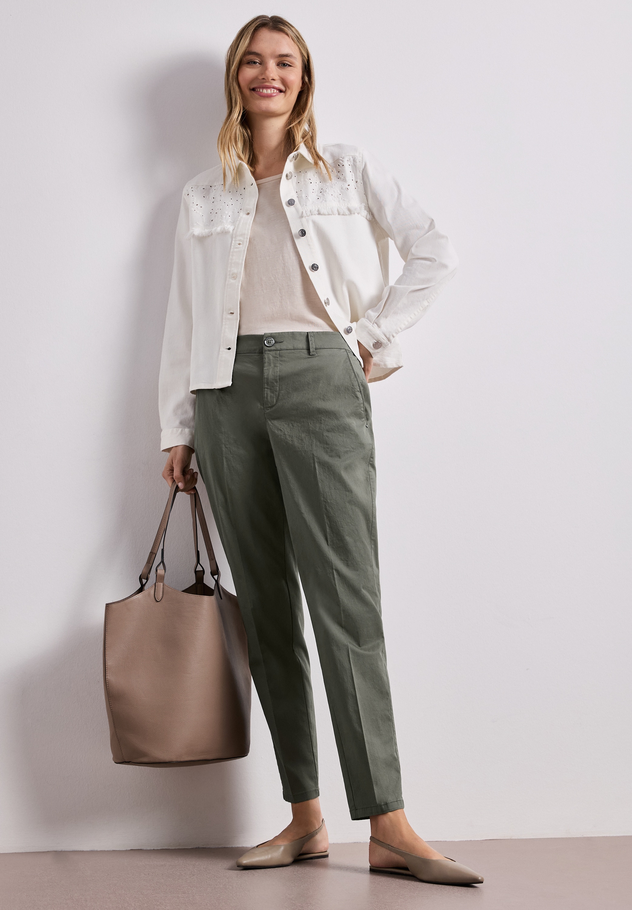 STREET ONE Chinos  en tissu sergé