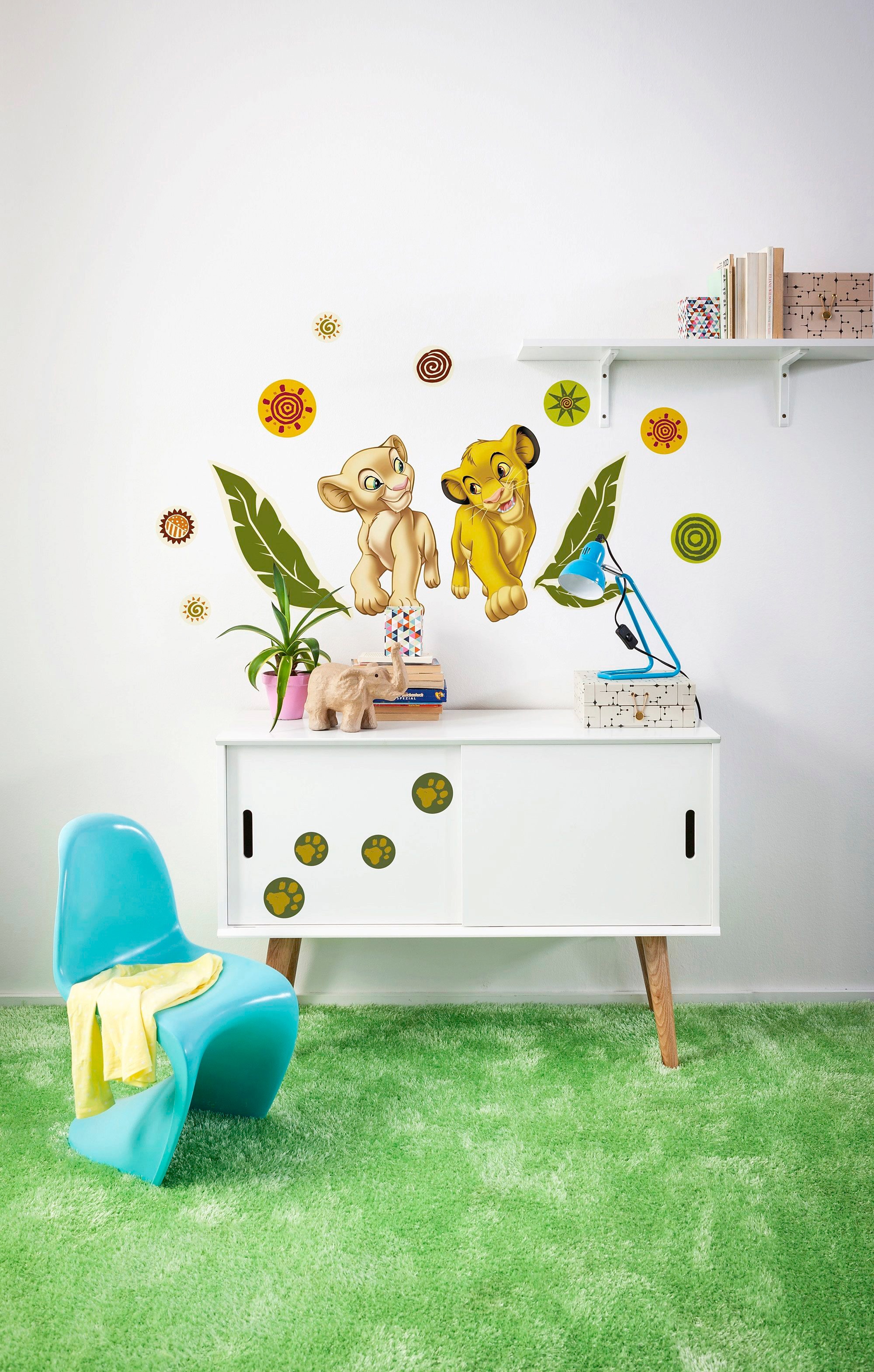 Image of Komar Wandtattoo "Simba and Nala - Grösse 50 x 70 cm" selbstklebend, Wandsticker, Kinderzimmer