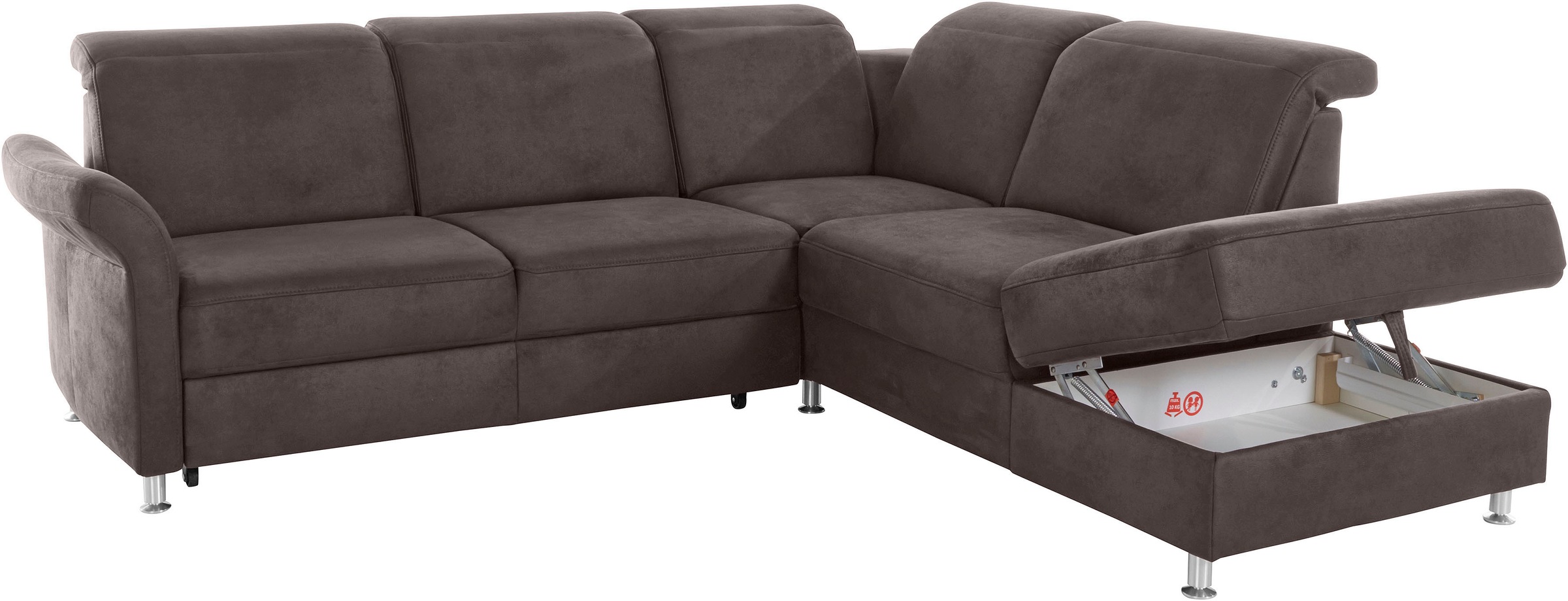 sit&more Ecksofa »Darwin L-Form«, inklusive Federkern, wahlweise mit Kopfteilverstellung, Bettfunktion
