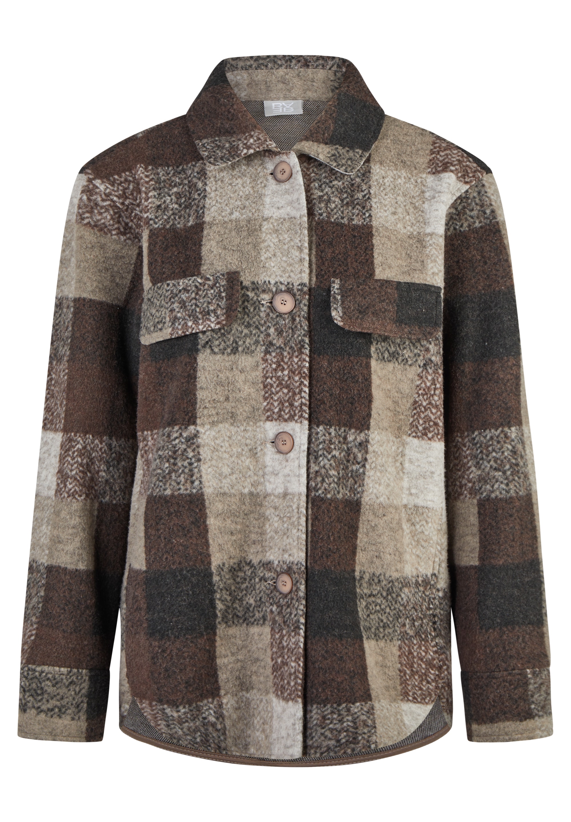 Rabe Veste chemise sans capuche im Karo-Look und mit Knopfleiste