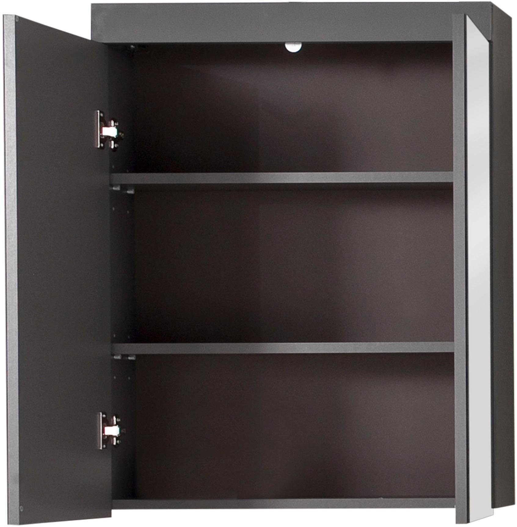 welltime Spiegelschrank »Avena«, Badezimmerschrank wahlweise mit Aufsatzleuchte - (B/T/H) 60/17/77 cm