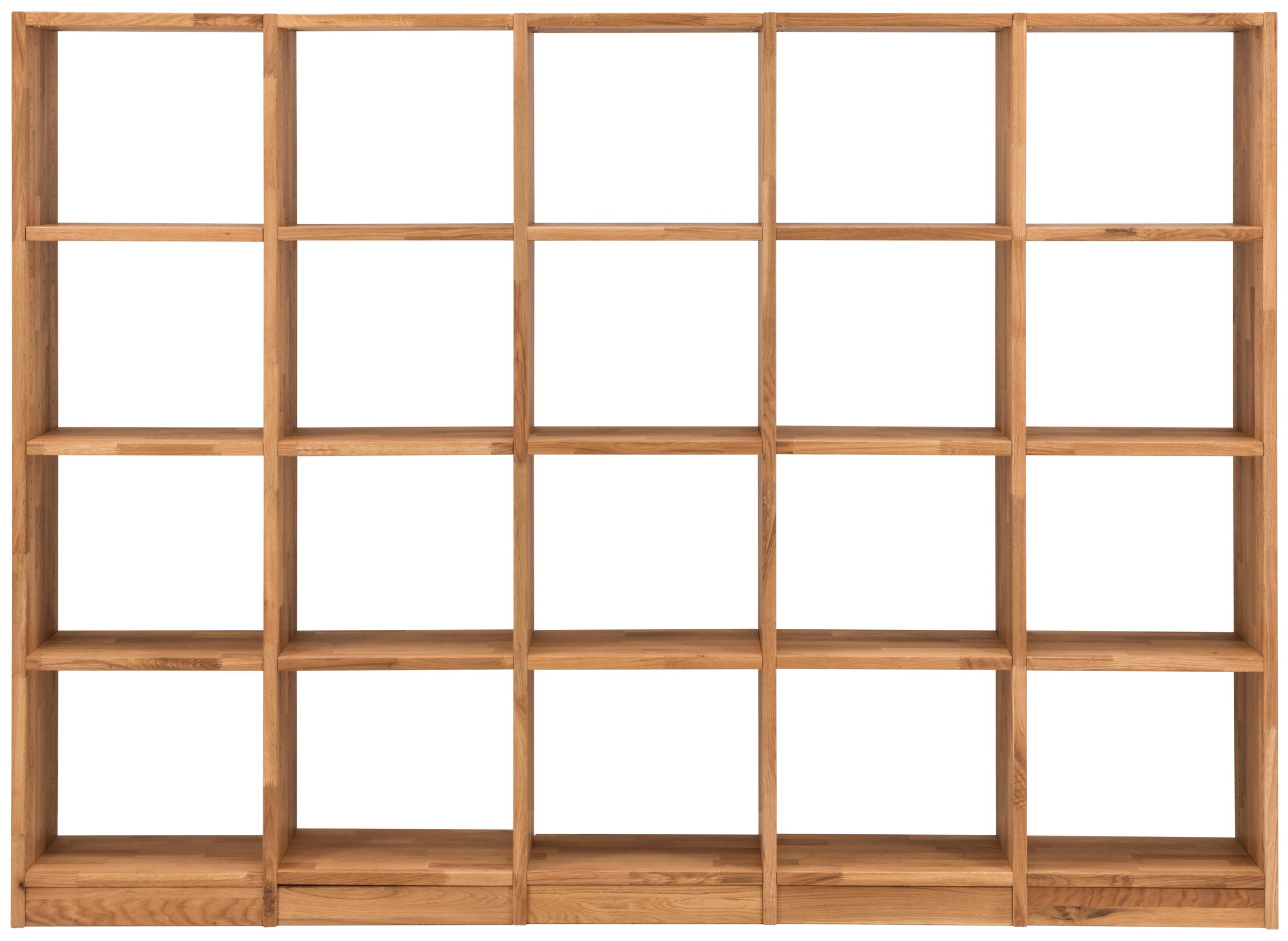 Image of Premium collection by Home affaire Regalelement »Ecko«, aus schönem massivem Wildeichenholz, Breite 225 cm, mit 20 Fächern bei Ackermann Versand Schweiz