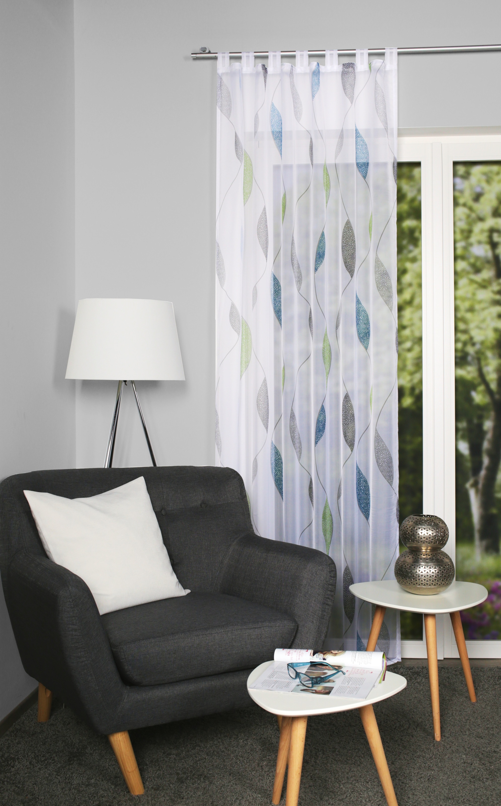 Image of HOME WOHNIDEEN Gardine "PAOLO" Schlaufen 1 Stk. tlg. halbtransparent