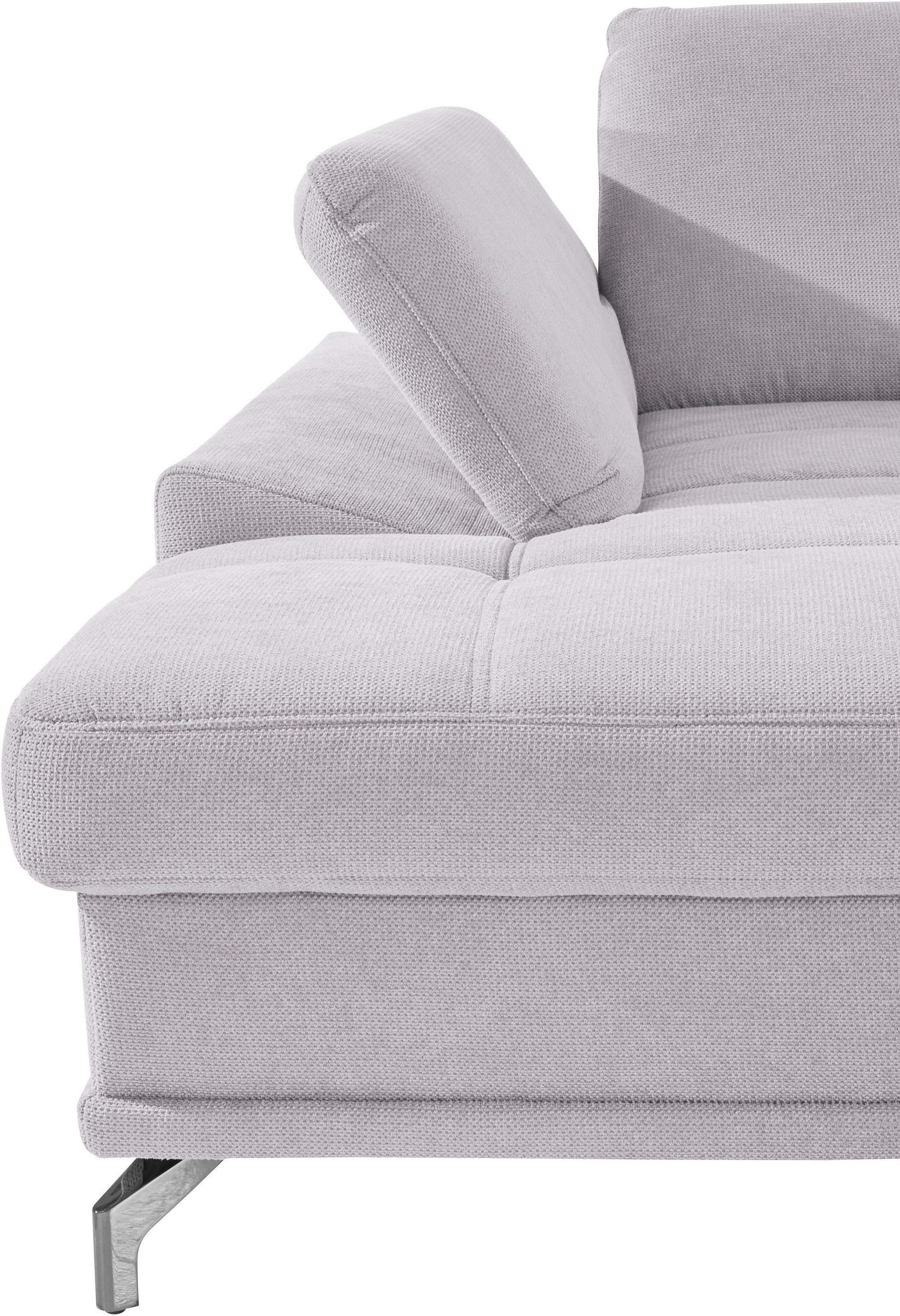 Places of Style Wohnlandschaft »Costello U-Form, mit Sitztiefenverstellung, Armteilverstellung und«, 3 Nierenkissen, optional Bettfunktion und Bettkasten